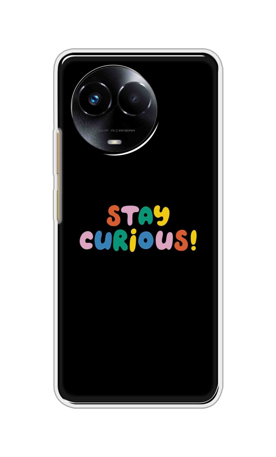 Coberta Back Cover For Realme 11 5G Back Cover Stylish Case - Stay Curious in Black Design D16515