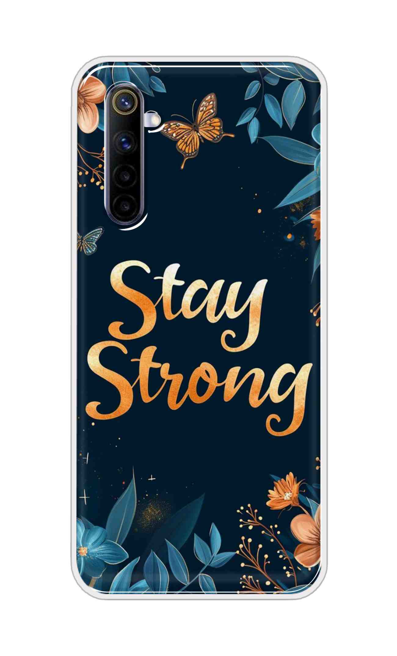 Coberta Back Cover For Realme 6 Back Cover Stylish Case - Stay Strong with Flowers Design D16514