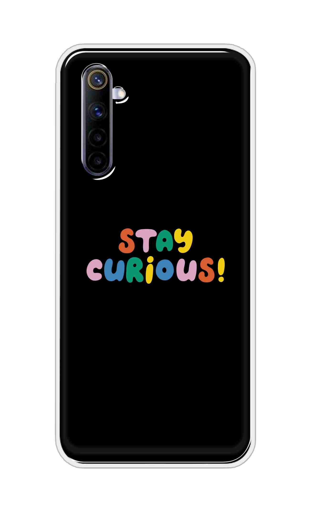 Coberta Back Cover For Realme 6 Back Cover Stylish Case - Stay Curious in Black Design D16515