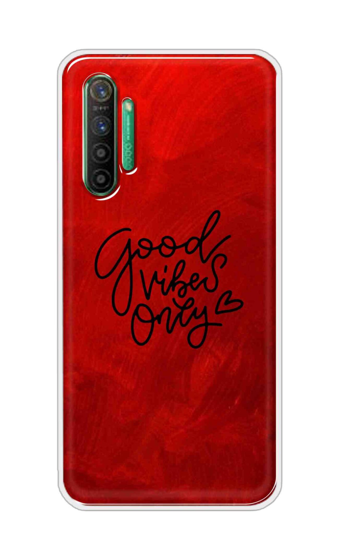 Coberta Back Cover For Realme X2 Back Cover Stylish Case - Good Vibes Only in Red Design D16507