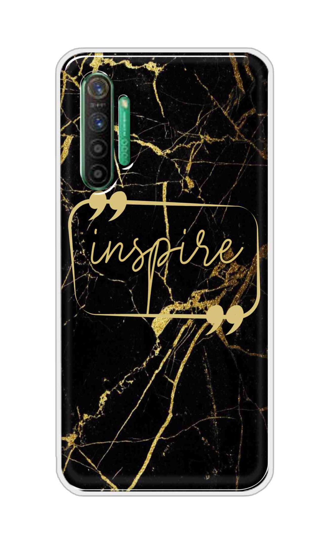 Coberta Back Cover For Realme X2 Back Cover Stylish Case - Inspire in Golden Marble Design D16509