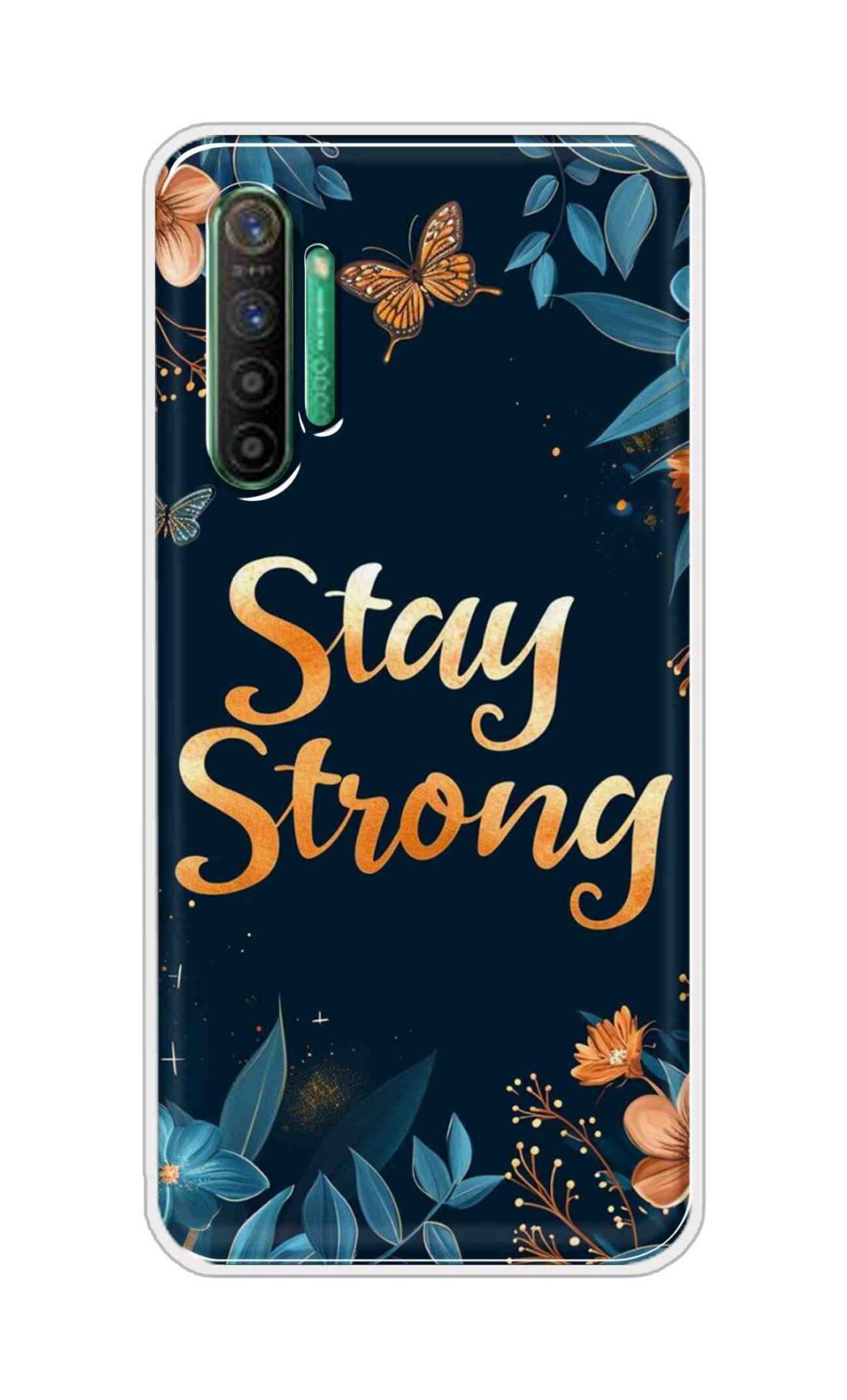 Coberta Back Cover For Realme X2 Back Cover Stylish Case - Stay Strong with Flowers Design D16514