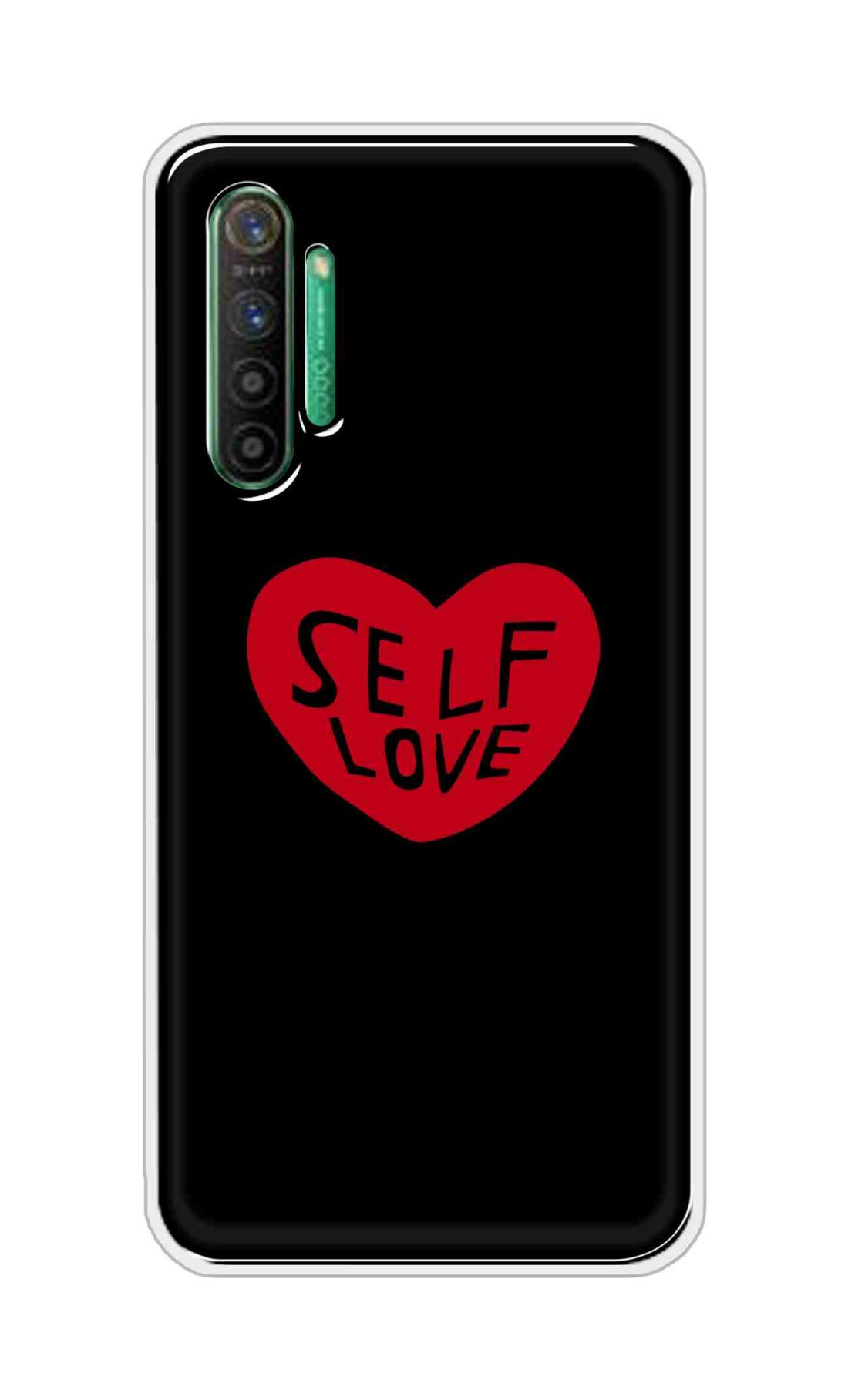 Coberta Back Cover For Realme X2 Back Cover Stylish Case - Self Love Heart in Black Design D16516