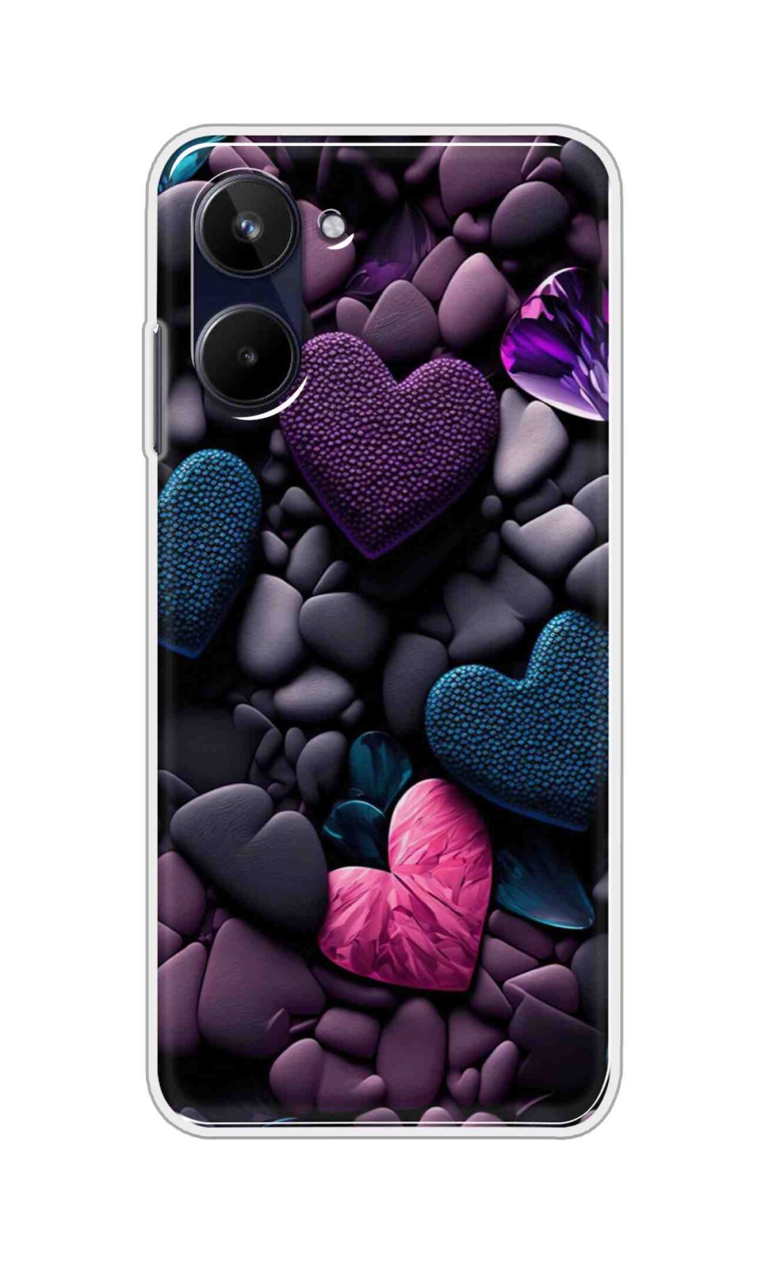 Coberta Back Cover For Realme 10 Back Cover Stylish Case - Purple Hearts Design D16005