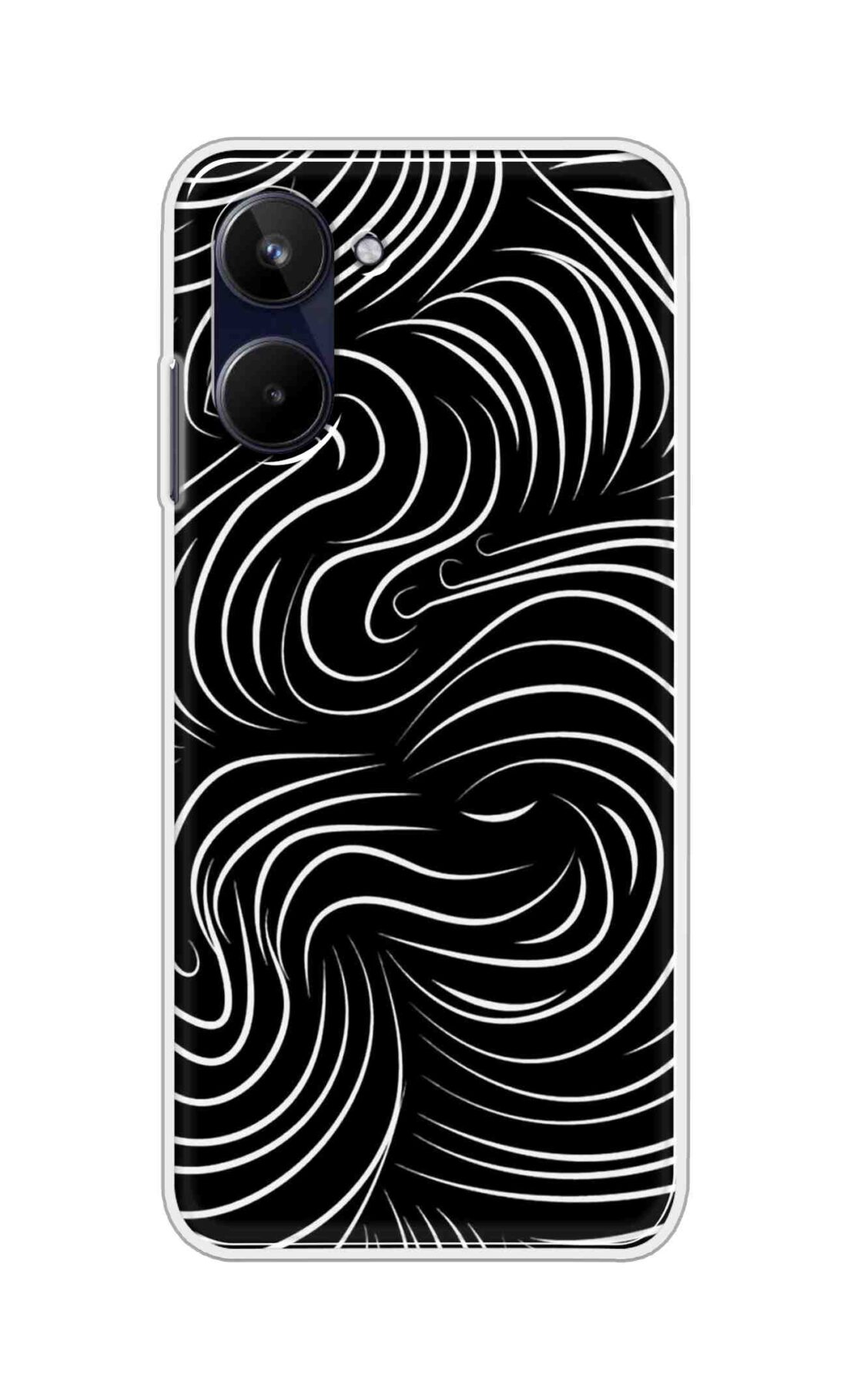 Coberta Back Cover For Realme 10 Back Cover Stylish Case - White Curves Design D16552