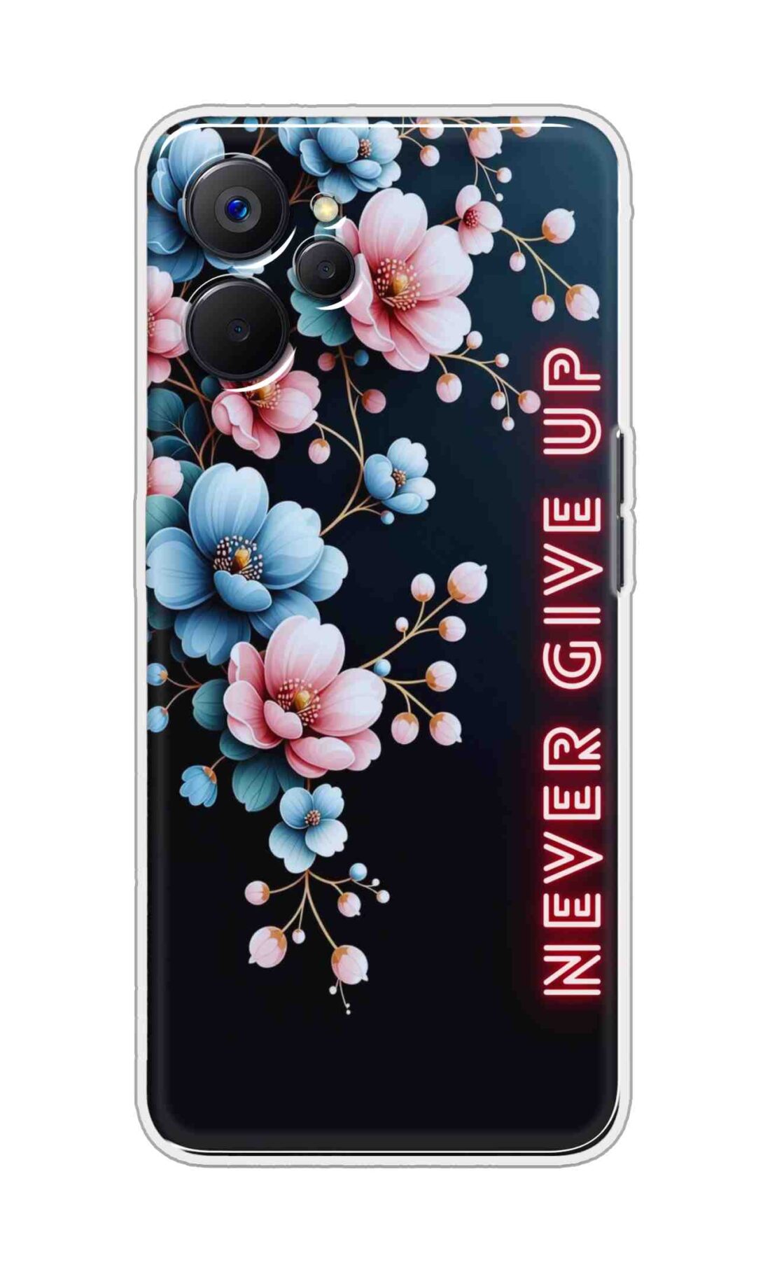 Coberta Back Cover For Realme 10 5G Back Cover Stylish Case - Never Give Up with Flowers Design D16500