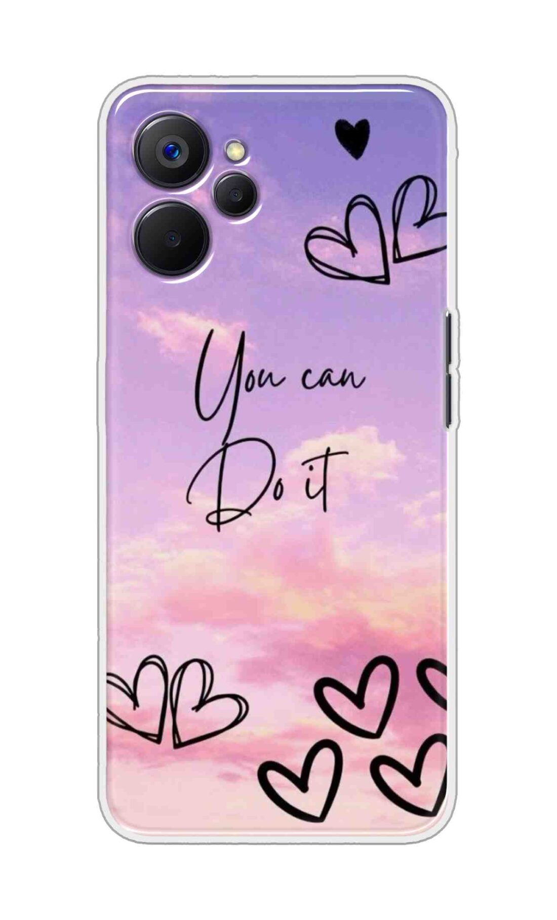 Coberta Back Cover For Realme 10 5G Back Cover Stylish Case - You Can Do It and Hearts Design D16539