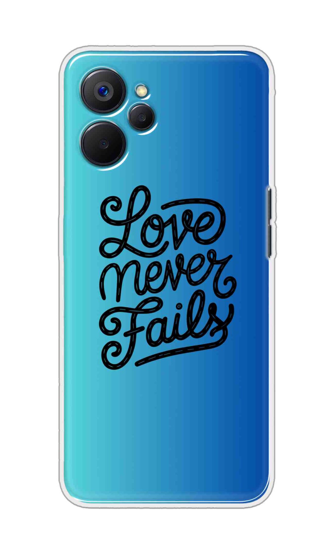 Coberta Back Cover For Realme 10 5G Back Cover Stylish Case - Love Never Fails in Blue Design D16643