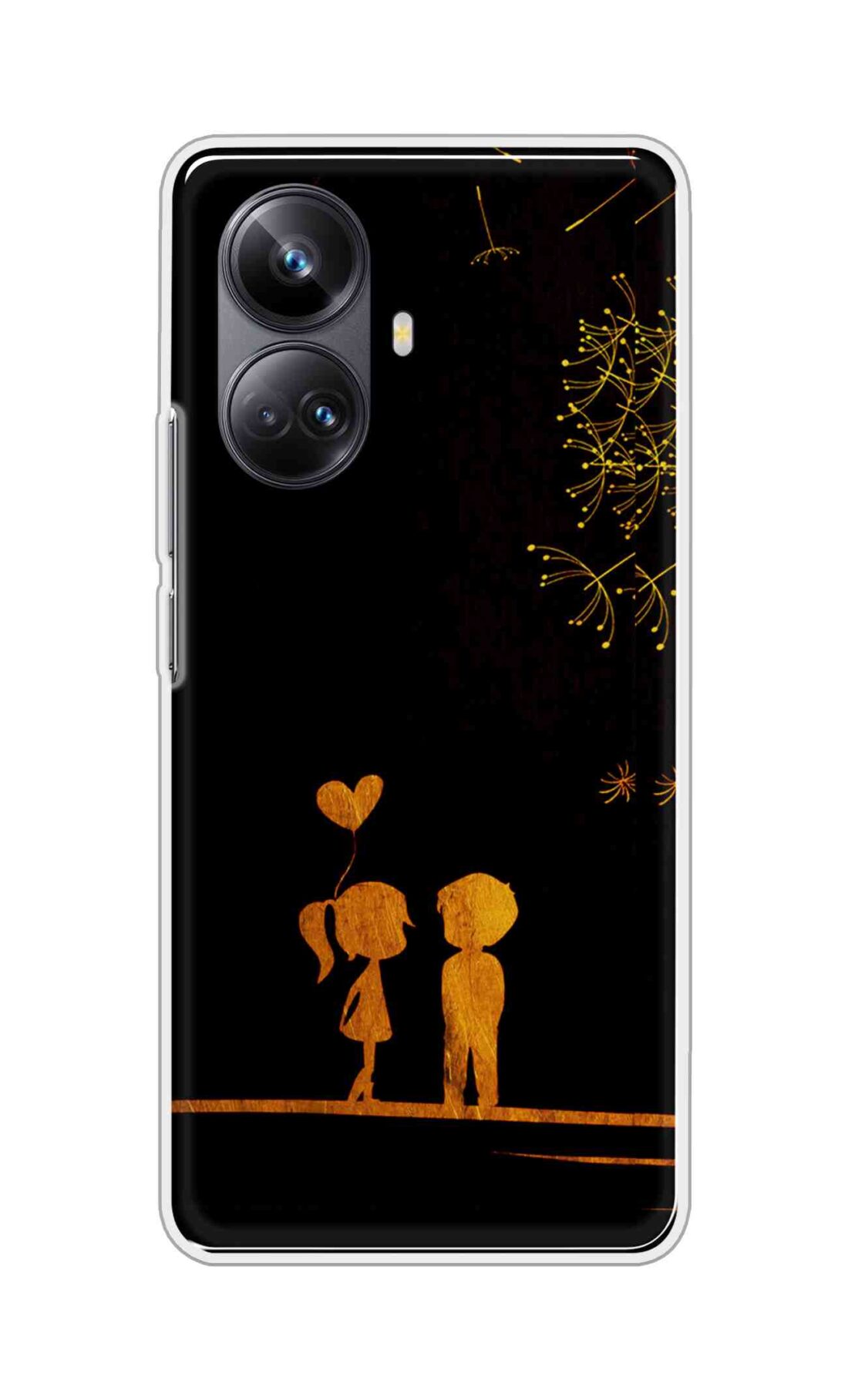 Coberta Back Cover For Realme 10 Pro Plus Back Cover Stylish Case - Girl and Boy Love in Black Design D11017