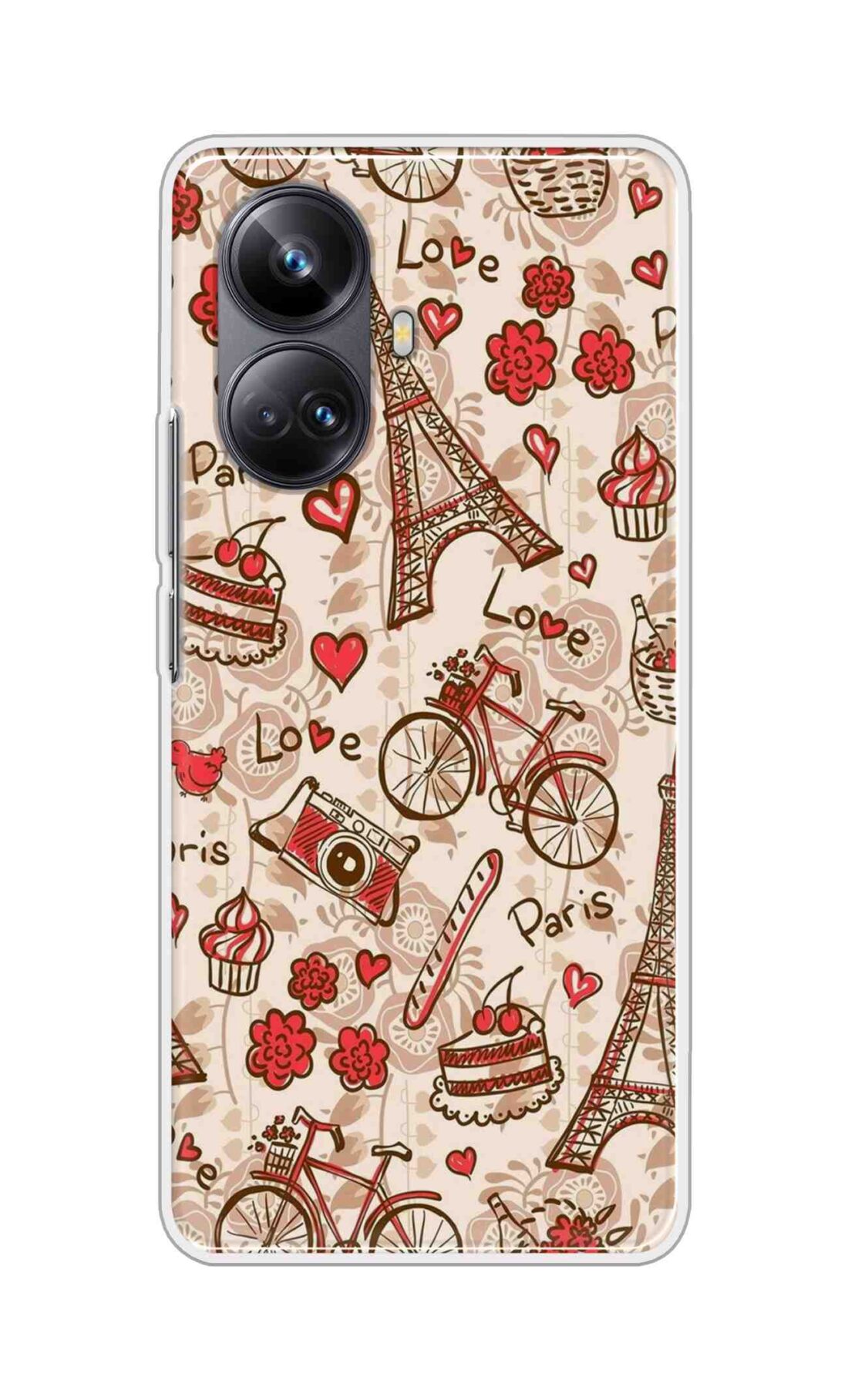 Coberta Back Cover For Realme 10 Pro Plus Back Cover Stylish Case - Paris and Love Text Pattern D11626