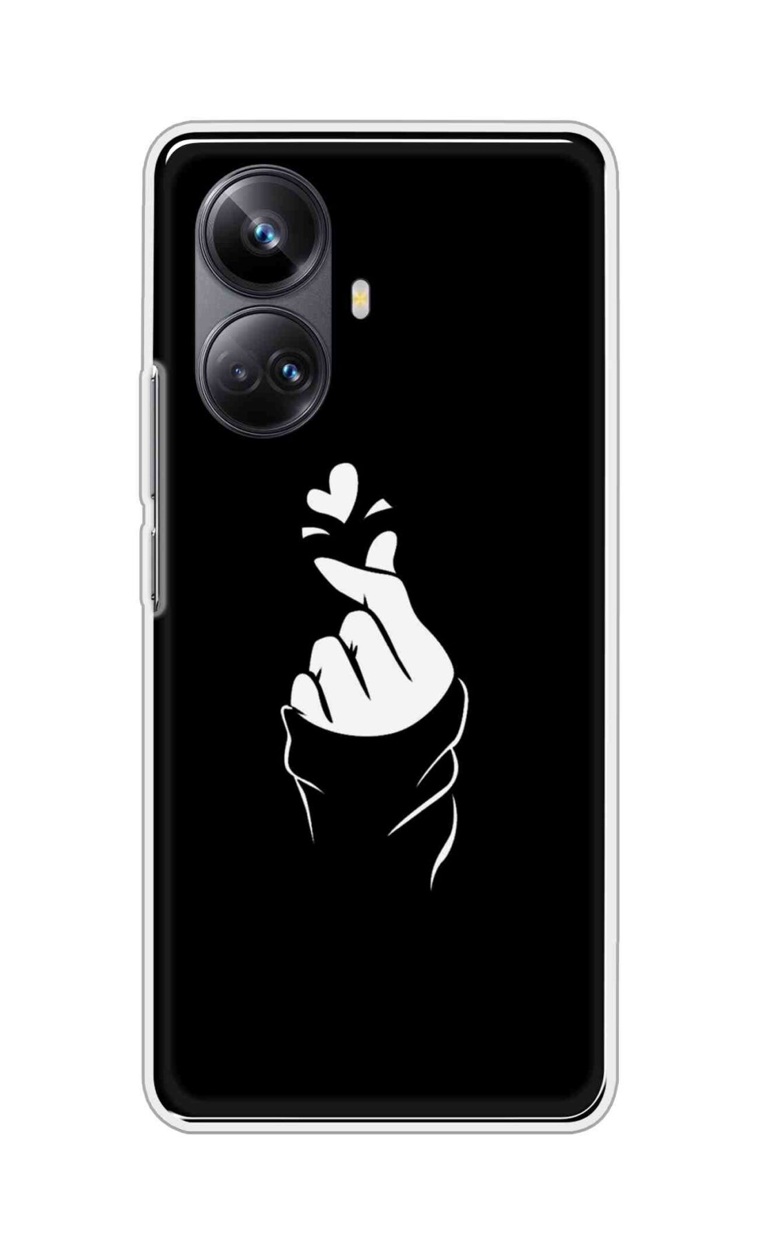 Coberta Back Cover For Realme 10 Pro Plus Back Cover Stylish Case - Black Korean Heart Design D11802