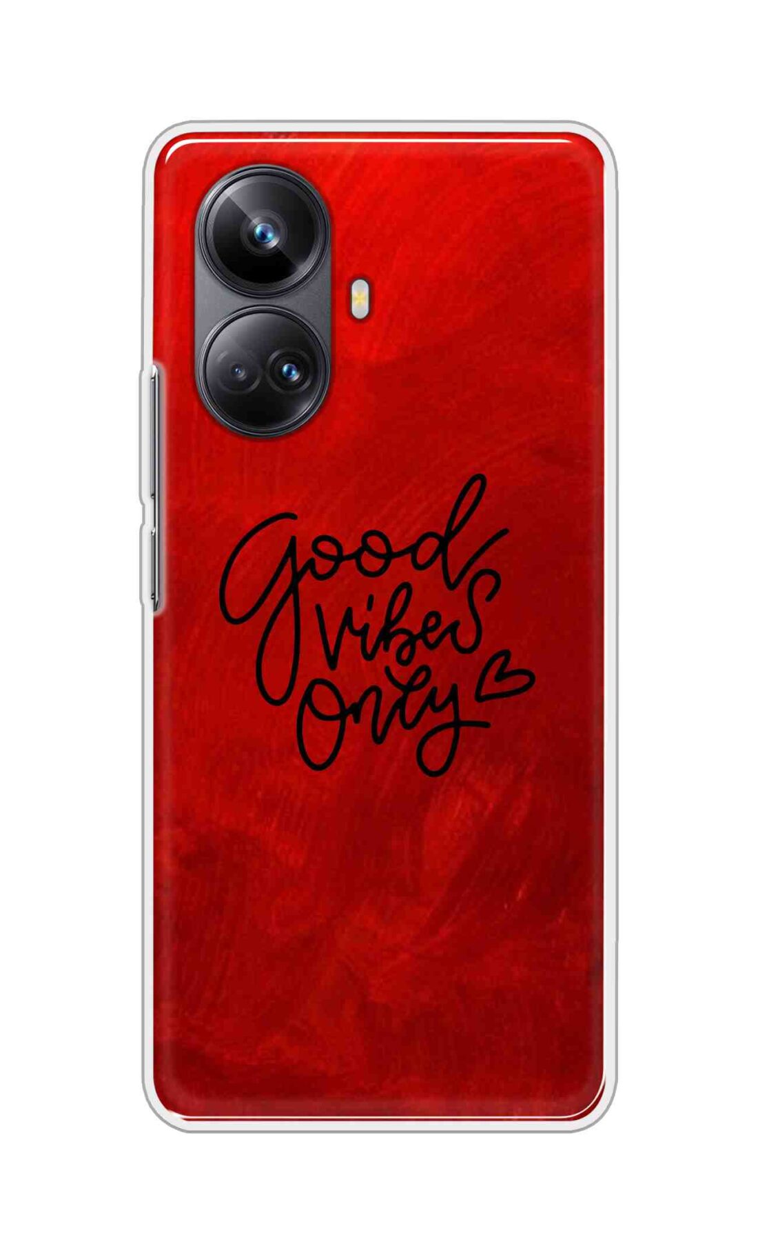 Coberta Back Cover For Realme 10 Pro Plus Back Cover Stylish Case - Good Vibes Only in Red Design D16507