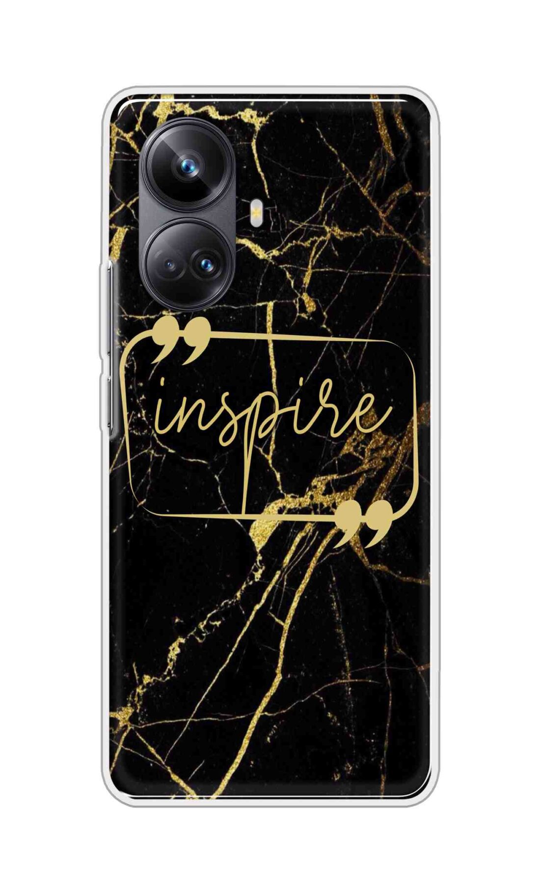 Coberta Back Cover For Realme 10 Pro Plus Back Cover Stylish Case - Inspire in Golden Marble Design D16509