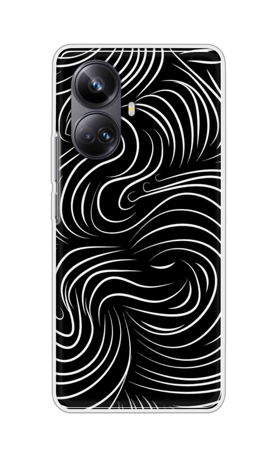 Coberta Back Cover For Realme 10 Pro Plus Back Cover Stylish Case - White Curves Design D16552