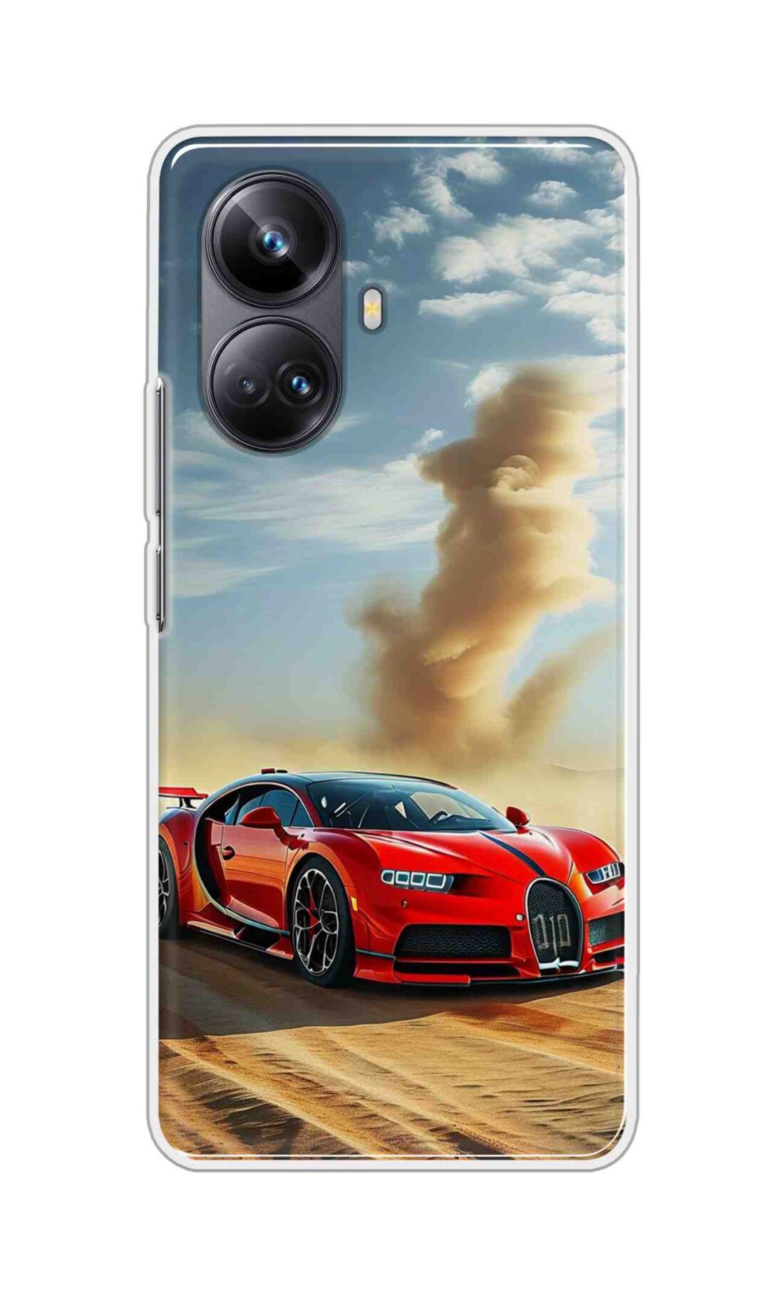 Coberta Back Cover For Realme 10 Pro Plus Back Cover Stylish Case - Red Modified Car on Sand Design D16634