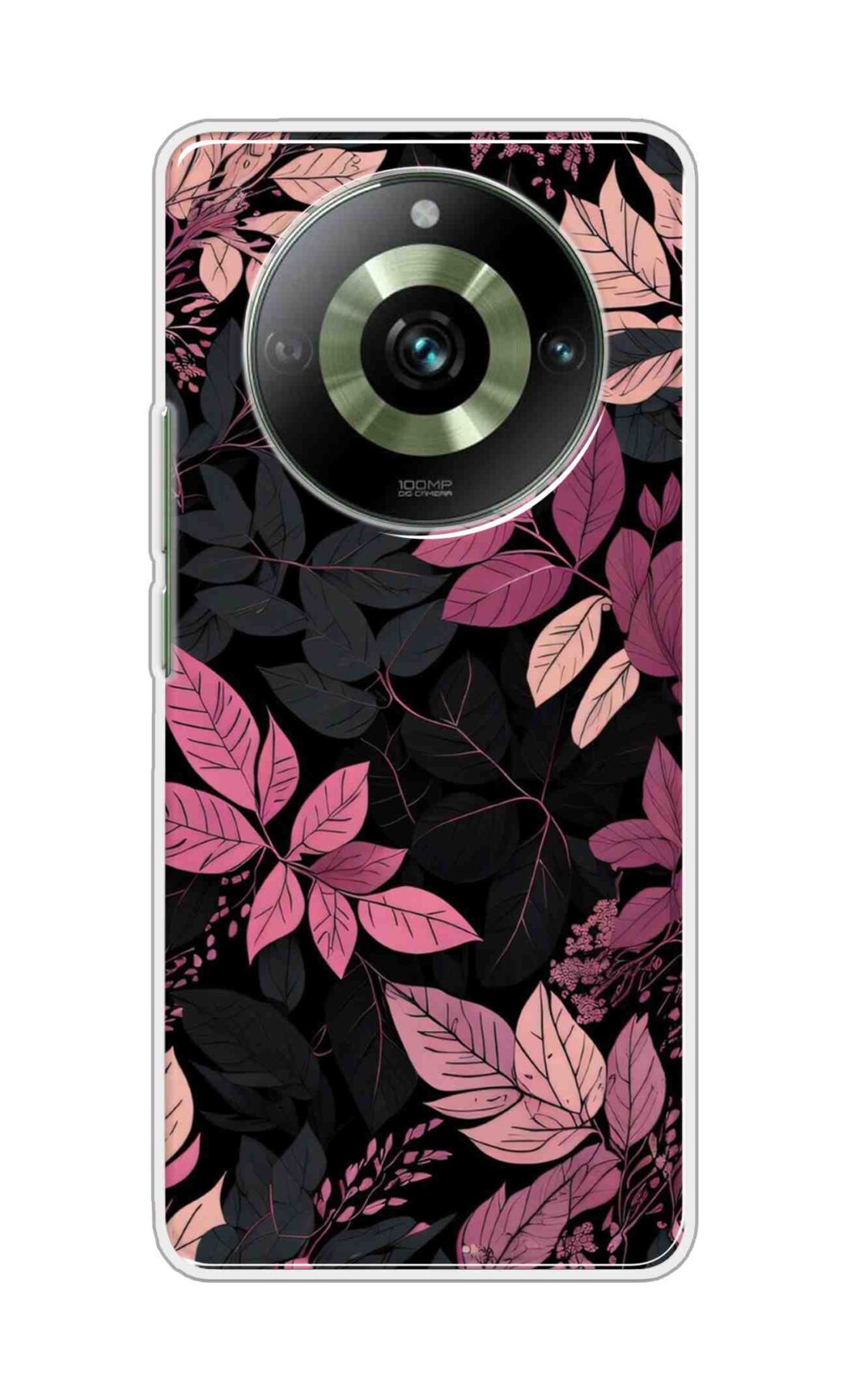 Coberta Back Cover For HONOR X9b 5G Back Cover Stylish Case - Light Pink and Black Leaves Design D16148