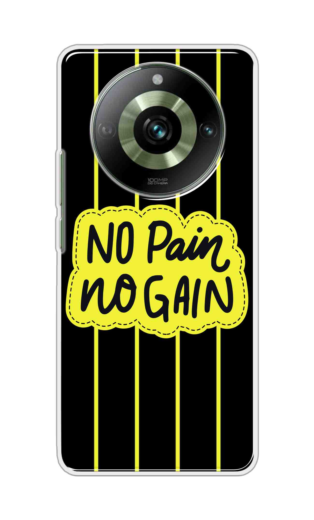 Coberta Back Cover For Realme 11 Pro 5G Back Cover Stylish Case - No Pain No Gain in Yellow Design D16508