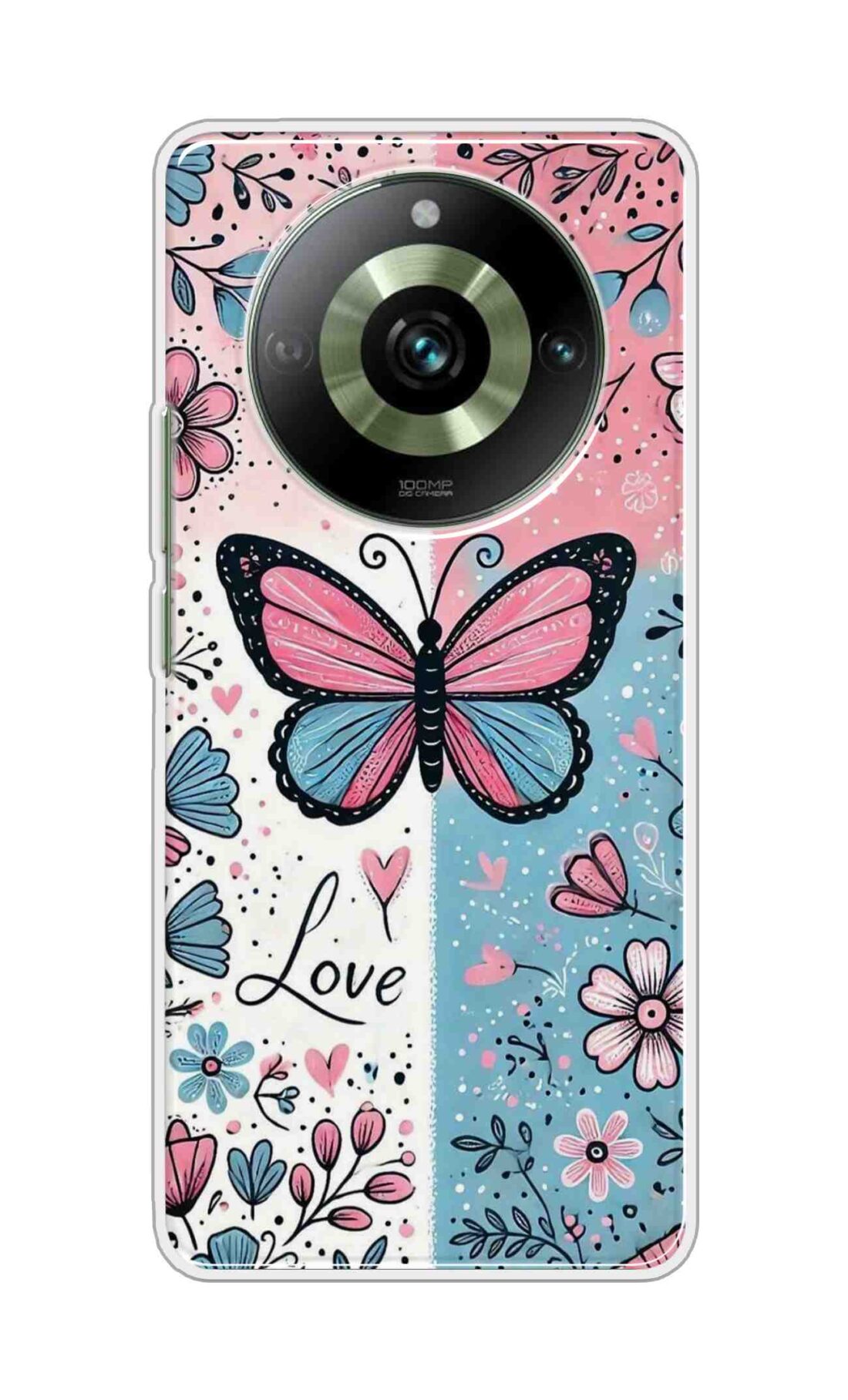 Coberta Back Cover For Realme 11 Pro 5G Back Cover Stylish Case - Butterfly and Love Text Design D16526