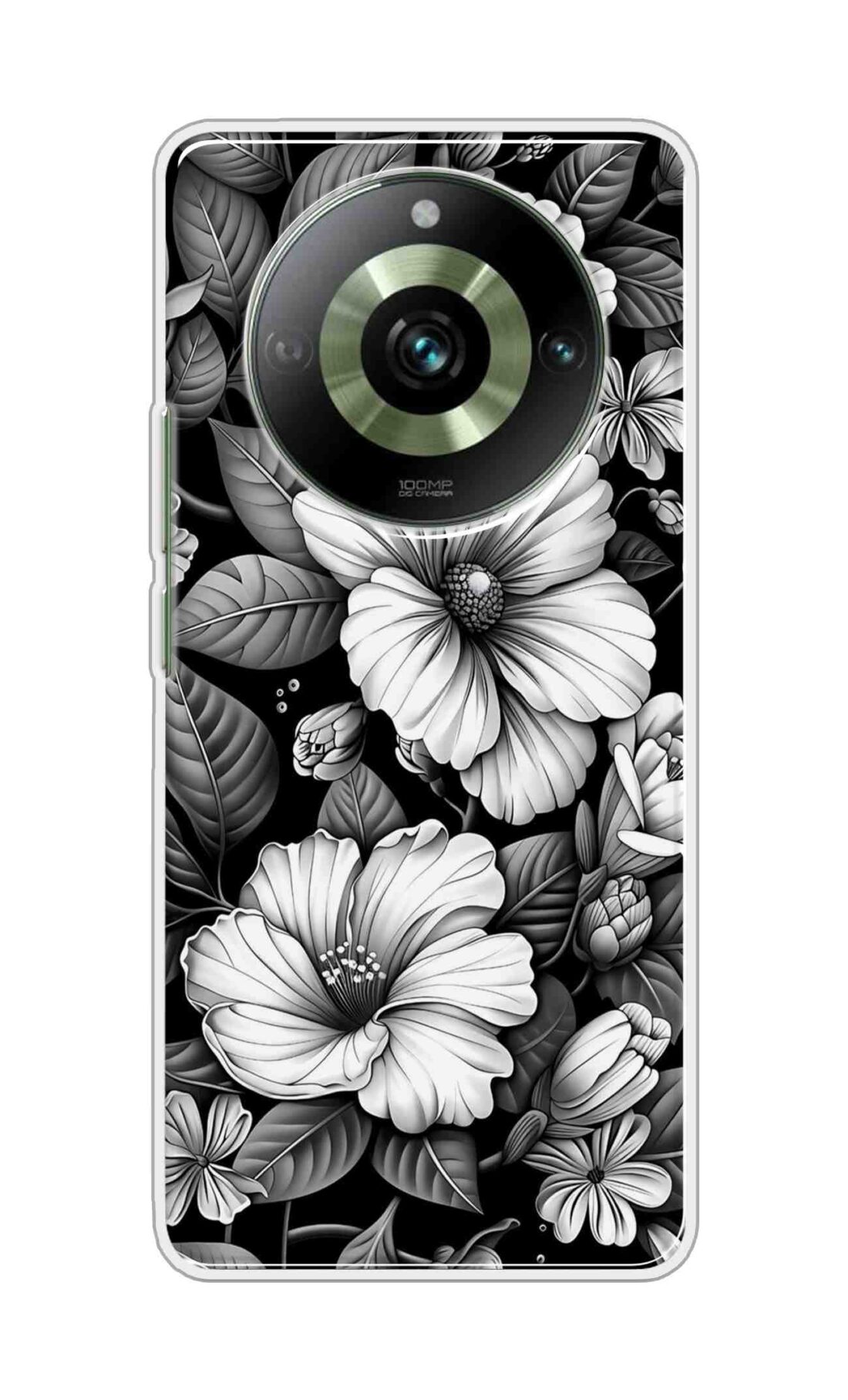 Coberta Back Cover For HONOR X9b 5G Back Cover Stylish Case - Black and White Flowers Design D16591