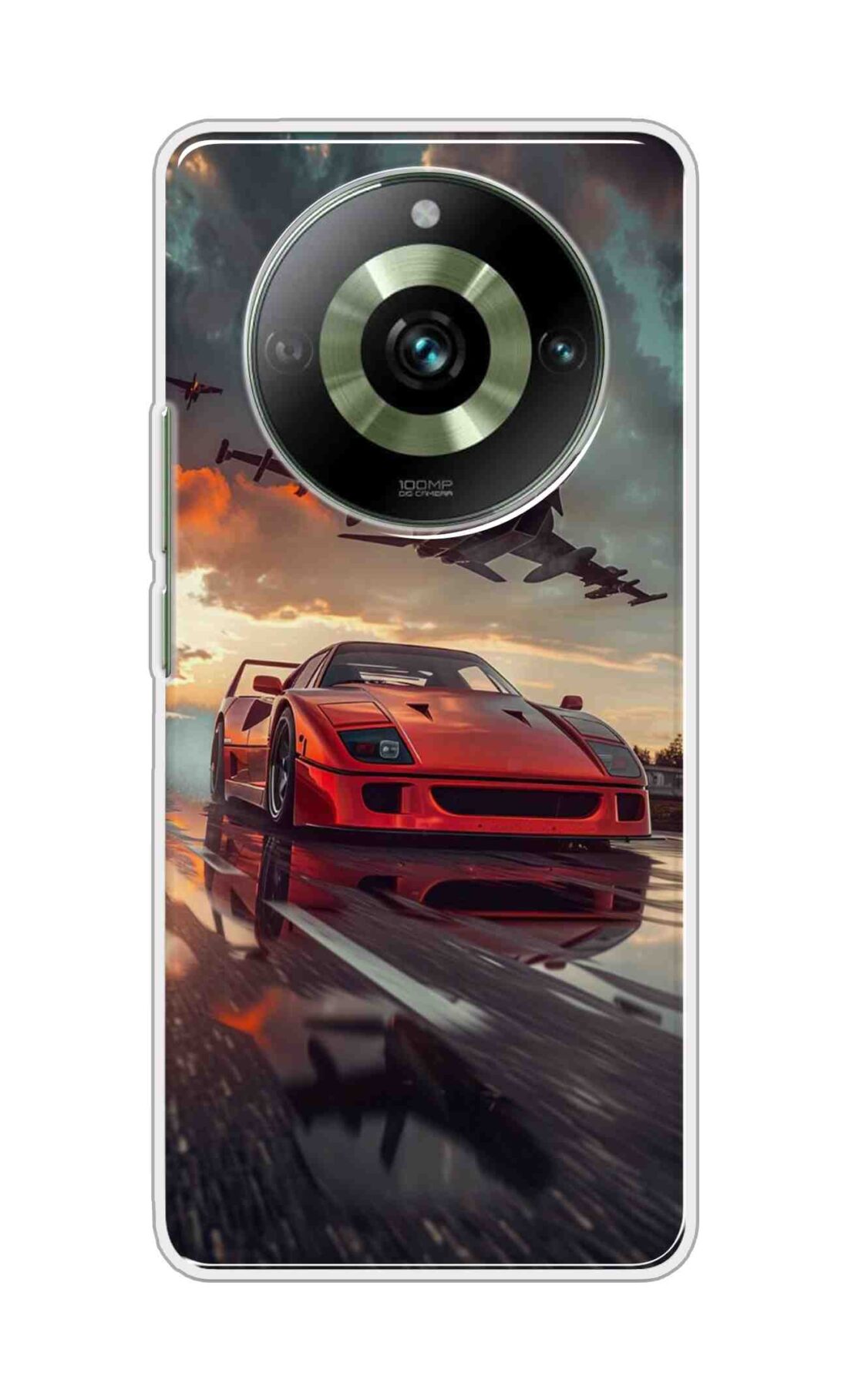 Coberta Back Cover For HONOR X9b 5G Back Cover Stylish Case - Raceing Red Car with Aeroplane Design D16594