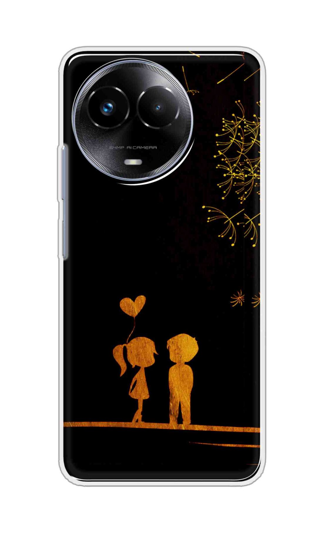 Coberta Back Cover For Realme 11x 5G Back Cover Stylish Case - Girl and Boy Love in Black Design D11017