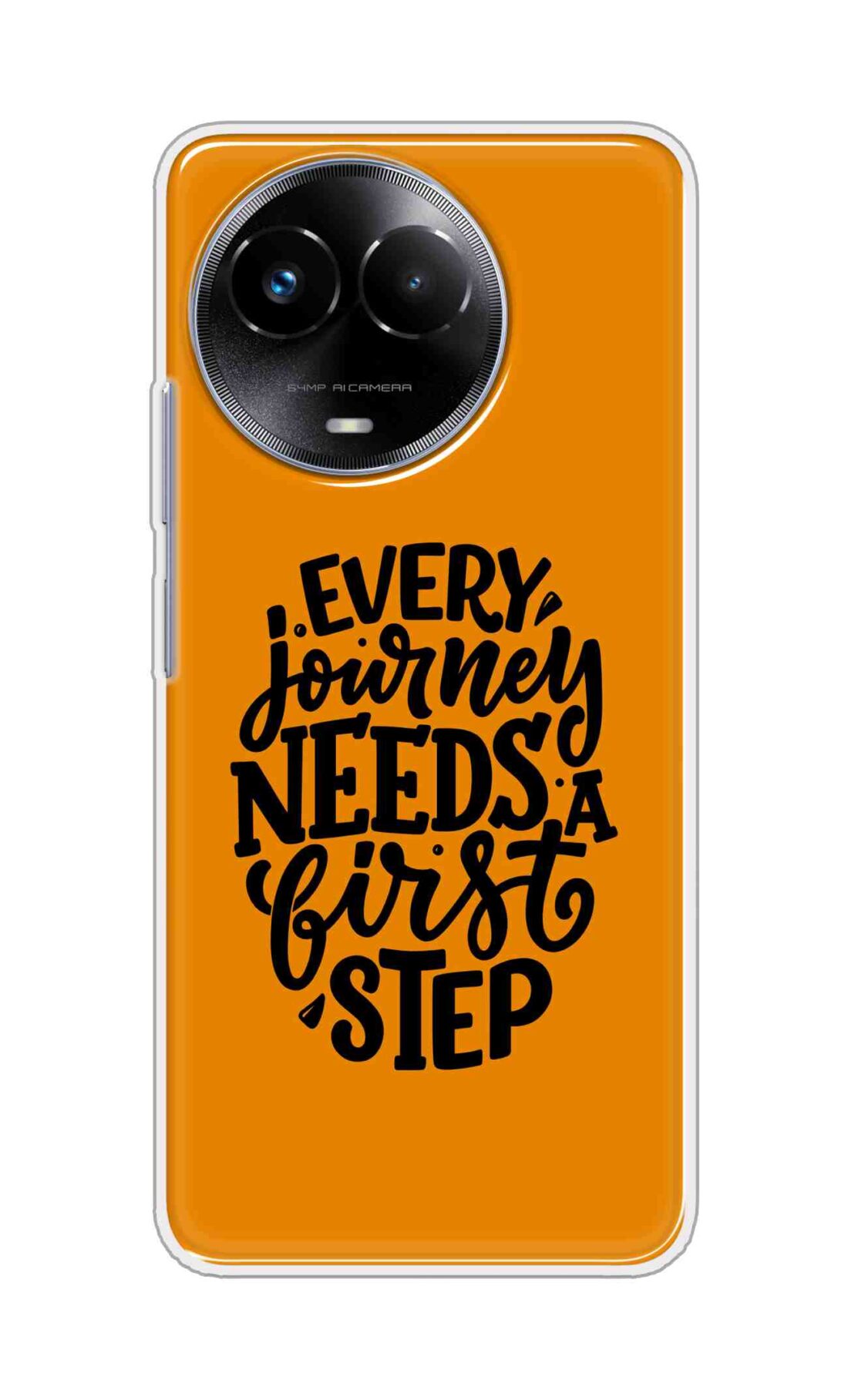Coberta Back Cover For Realme 11x 5G Back Cover Stylish Case - Every Journey Needs a First Step in Orange Design D16503