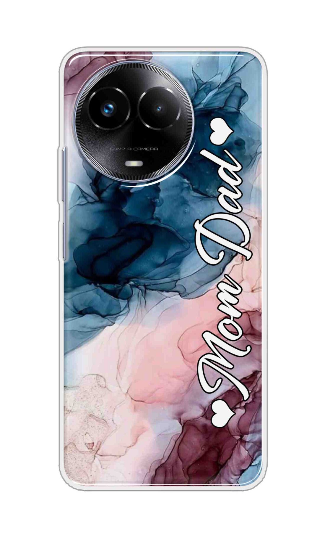 Coberta Back Cover For Realme 11x 5G Back Cover Stylish Case - Mom and Dad on Colourful Marble D16654