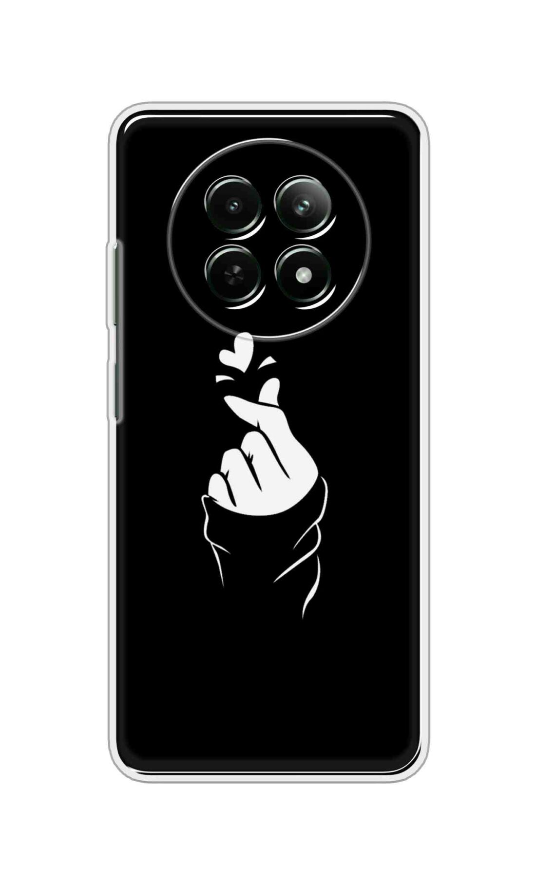 Coberta Back Cover For Realme 13 Plus 5G Back Cover Stylish Case - Black Korean Heart Design D11802