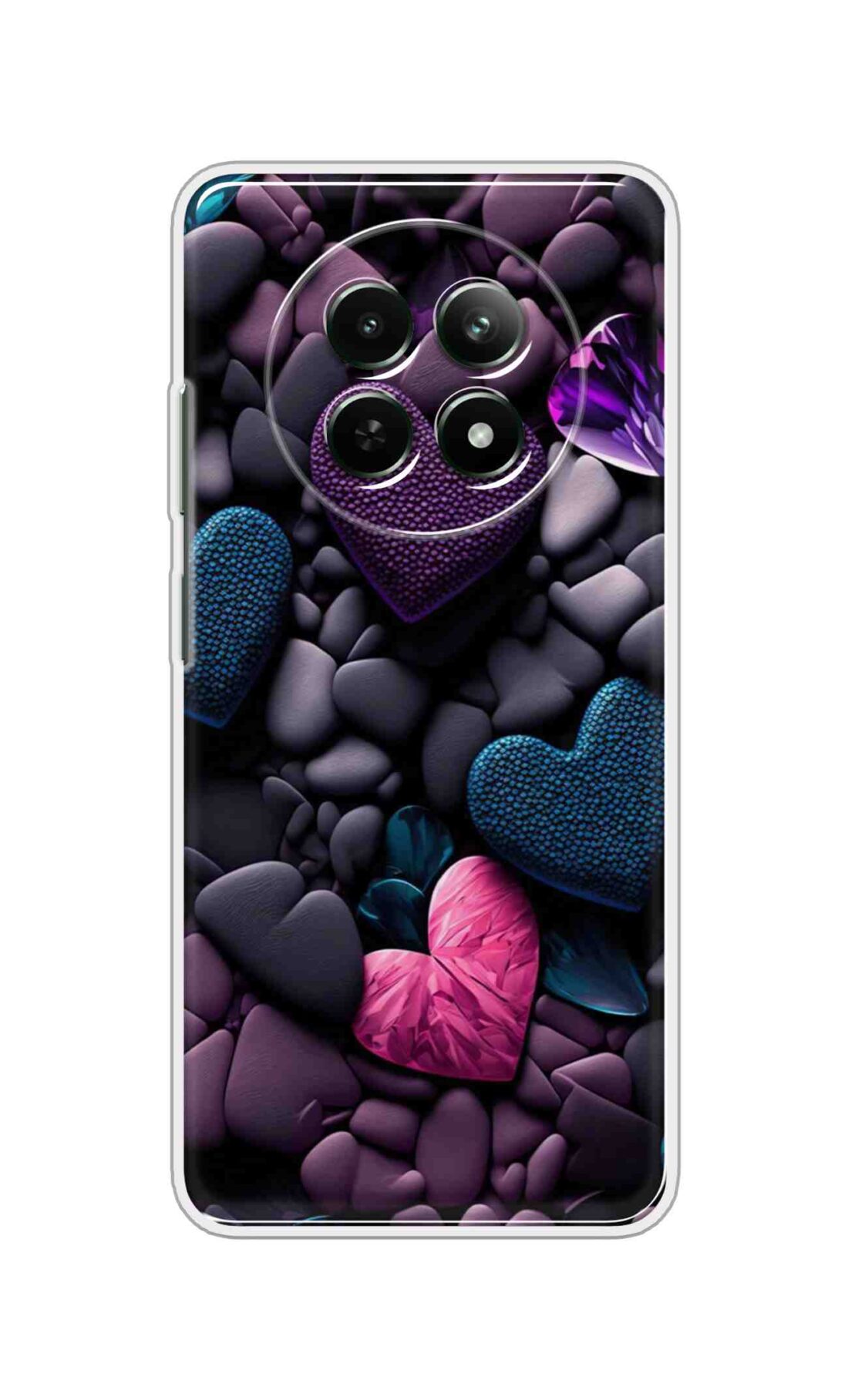 Coberta Back Cover For Realme C65 5G Back Cover Stylish Case - Purple Hearts Design D16005