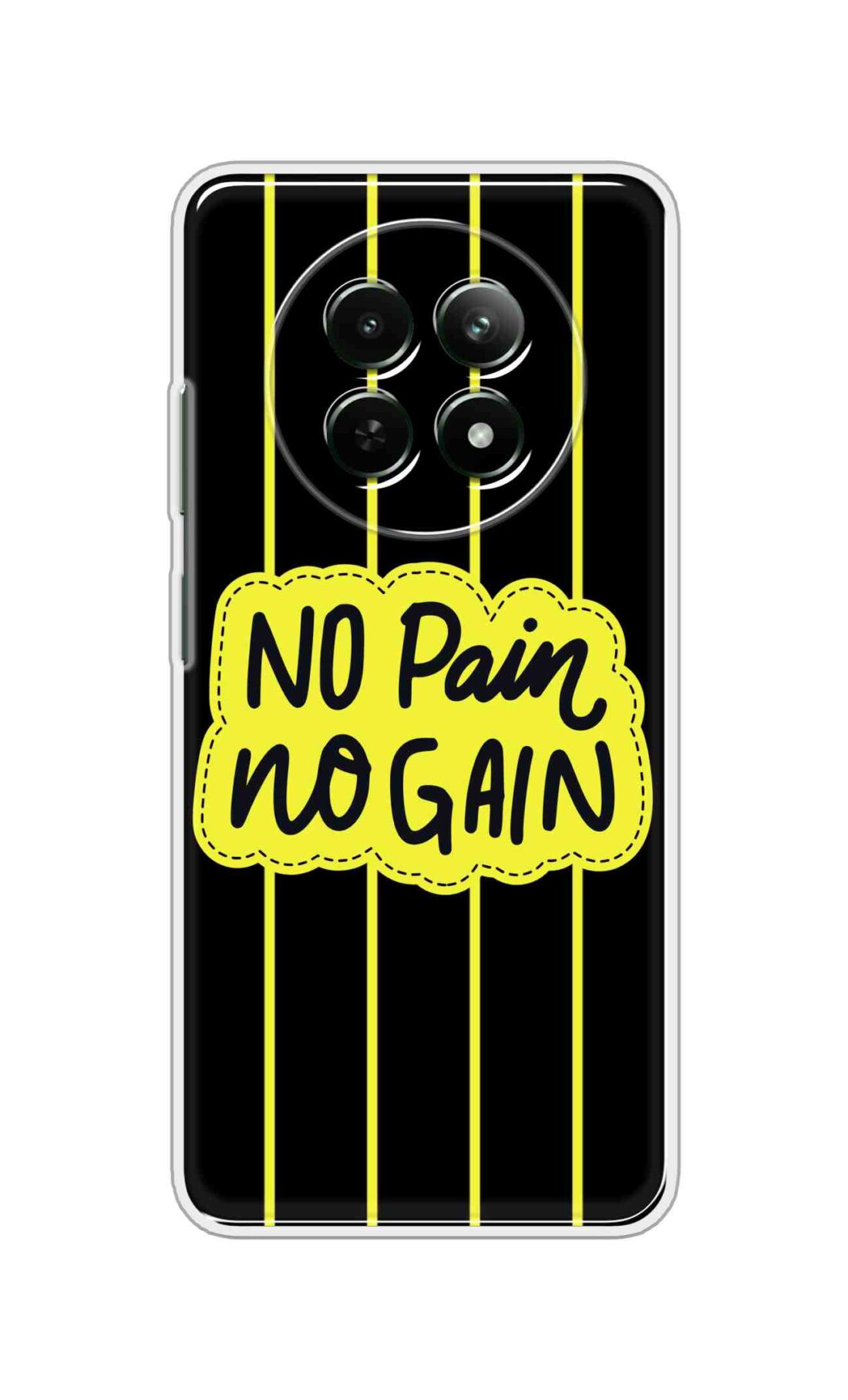 Coberta Back Cover For Realme C65 5G Back Cover Stylish Case - No Pain No Gain in Yellow Design D16508