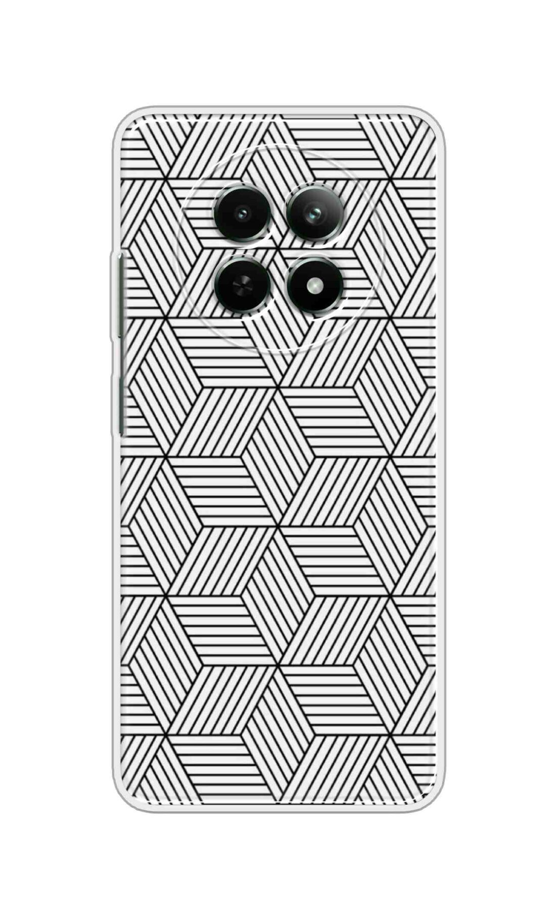 Coberta Back Cover For Realme C65 5G Back Cover Stylish Case - White and Black Zig Zag Design D16586
