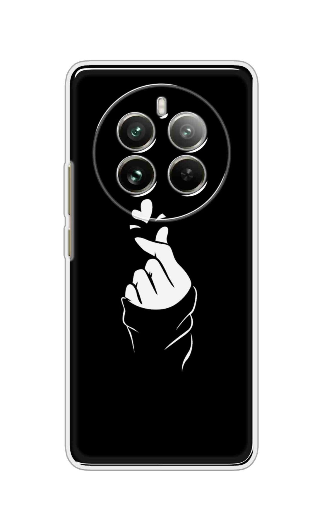 Coberta Back Cover For Realme 12 Pro 5G Back Cover Stylish Case - Black Korean Heart Design D11802