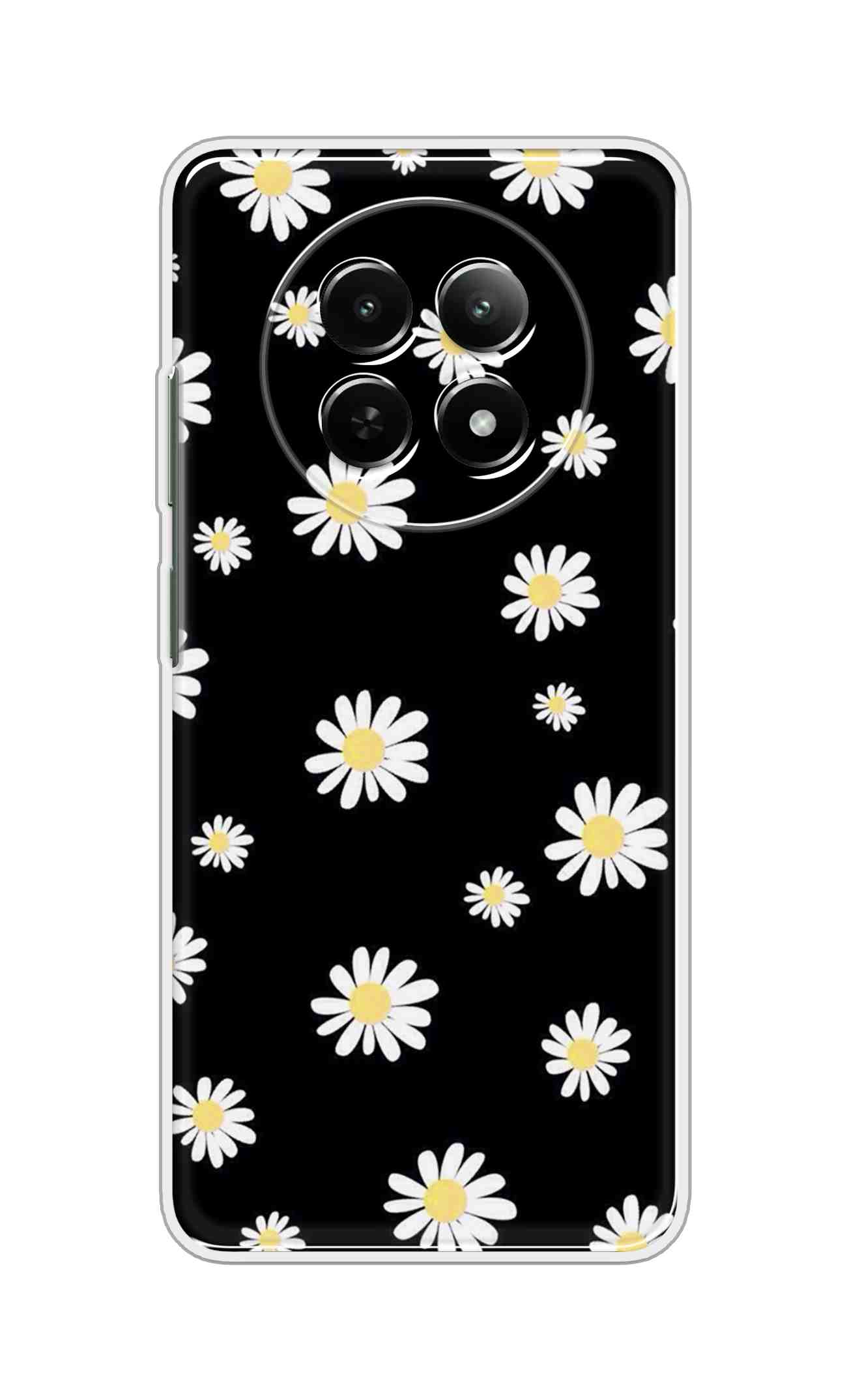 Coberta Back Cover For Realme 12x Back Cover Stylish Case - Sun Flowers in Black Design D11094