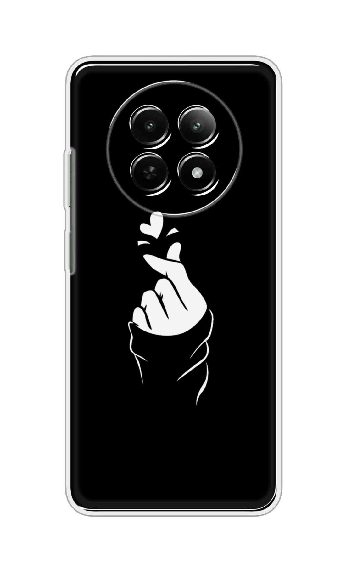 Coberta Back Cover For Realme 12x Back Cover Stylish Case - Black Korean Heart Design D11802