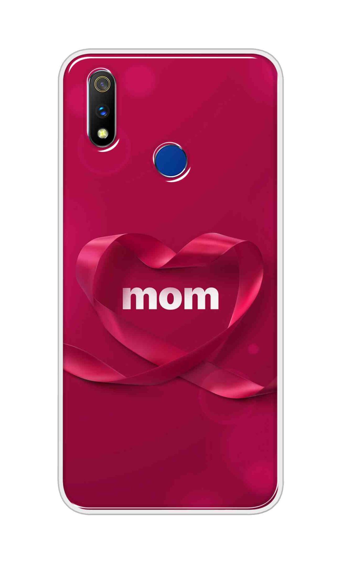 Coberta Back Cover For Realme 3 Pro Back Cover Stylish Case - Mom texts in Red heart Design D11317