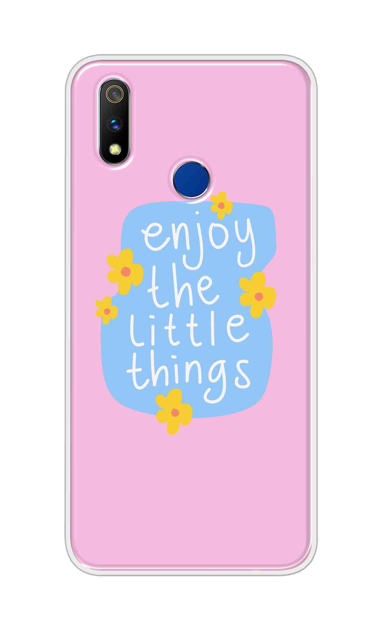 Coberta Back Cover For Realme 3 Pro Back Cover Stylish Case - Enjoy the Little Things in Pink Design D16504
