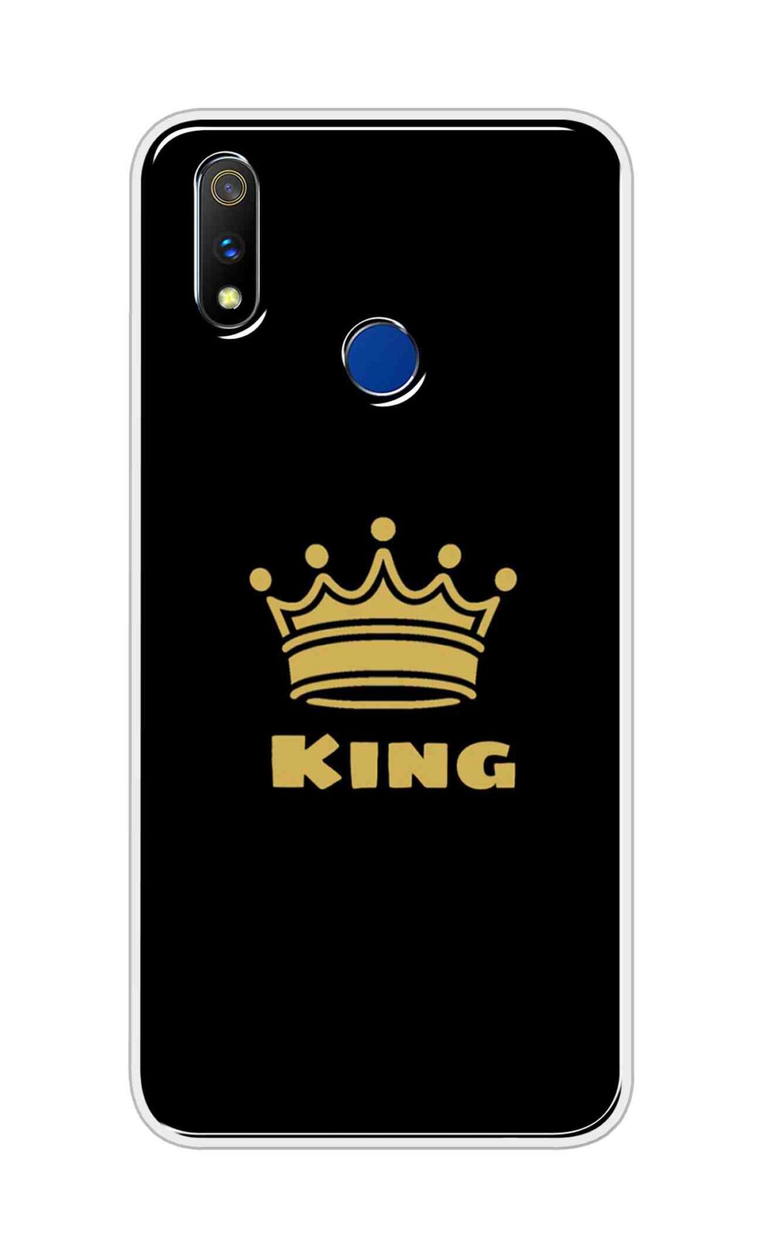 Coberta Back Cover For Realme 3i Back Cover Stylish Case - King Texts in Black Design D11092