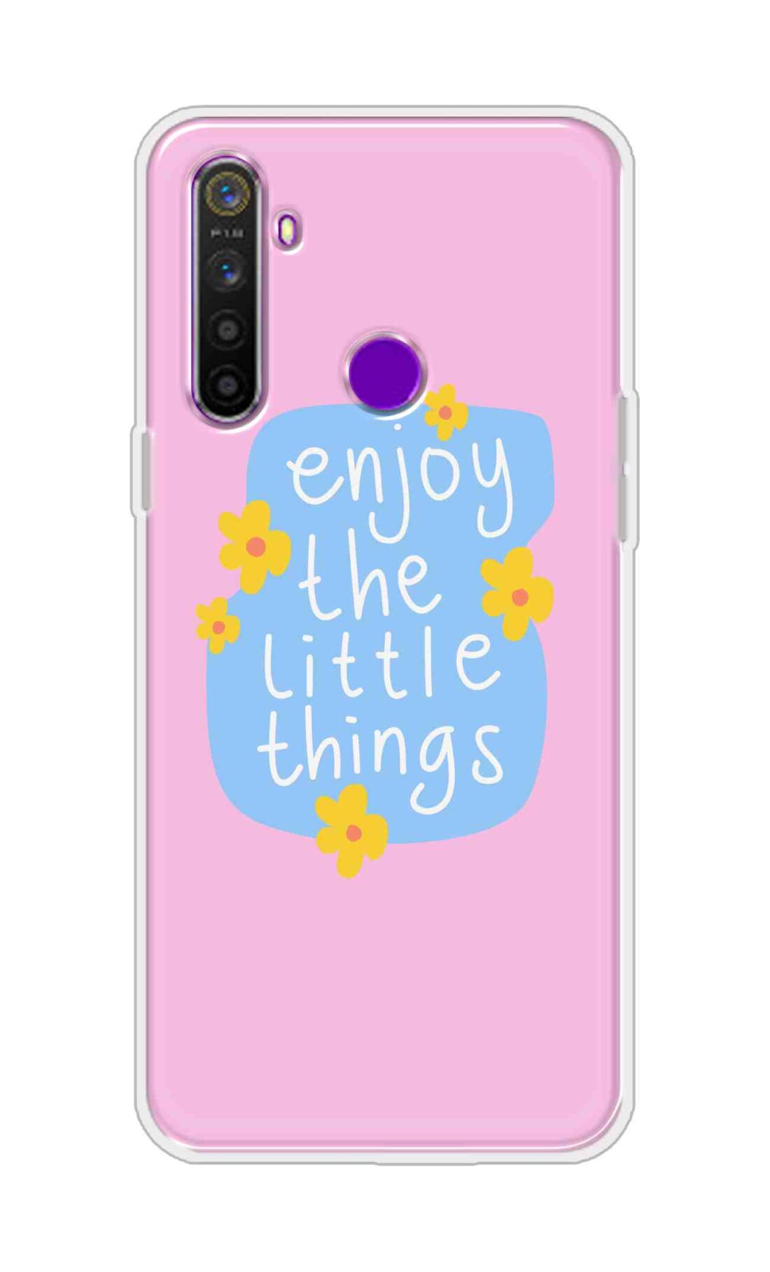 Coberta Back Cover For Realme 5 Back Cover Stylish Case - Enjoy the Little Things in Pink Design D16504