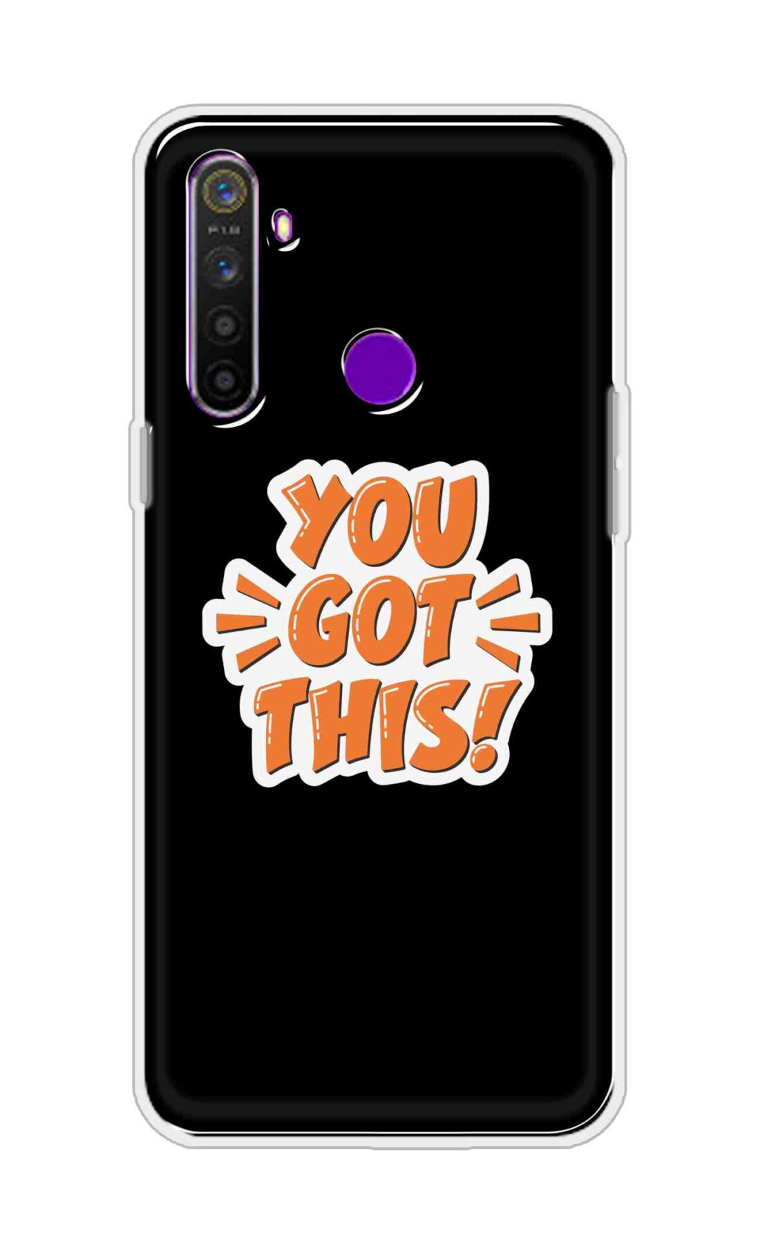 Coberta Back Cover For Realme 5 Back Cover Stylish Case - You Got This in Black Design D16649