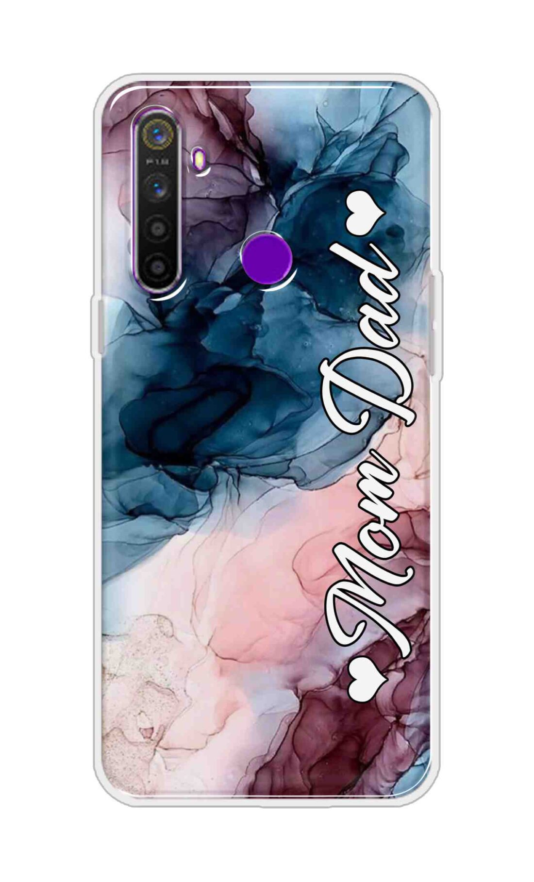 Coberta Back Cover For Realme 5 Back Cover Stylish Case - Mom and Dad on Colourful Marble D16654