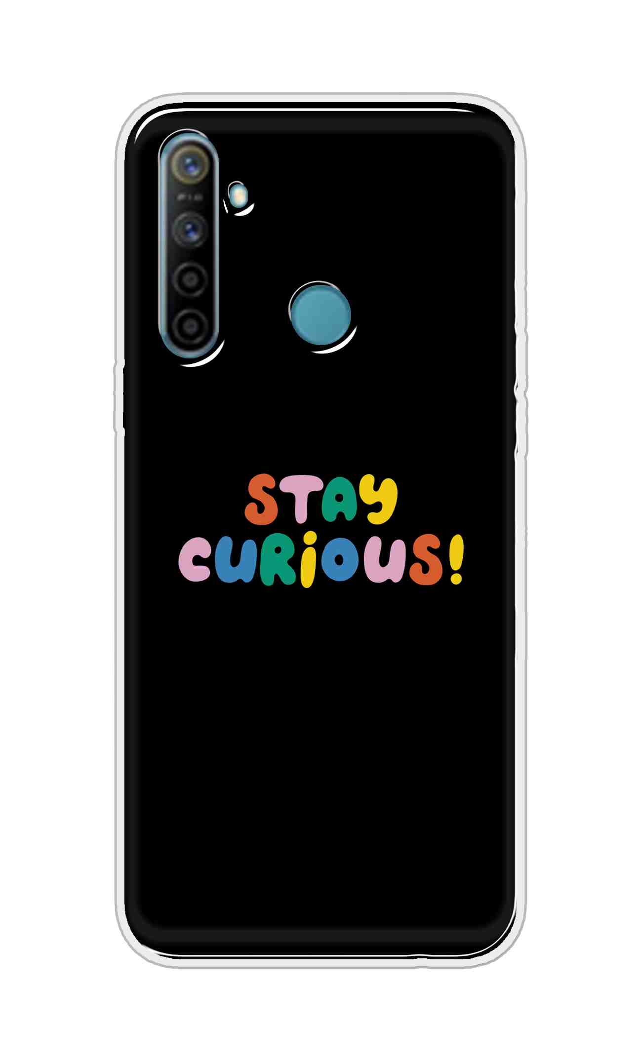 Coberta Back Cover For Realme 5i Back Cover Stylish Case - Stay Curious in Black Design D16515