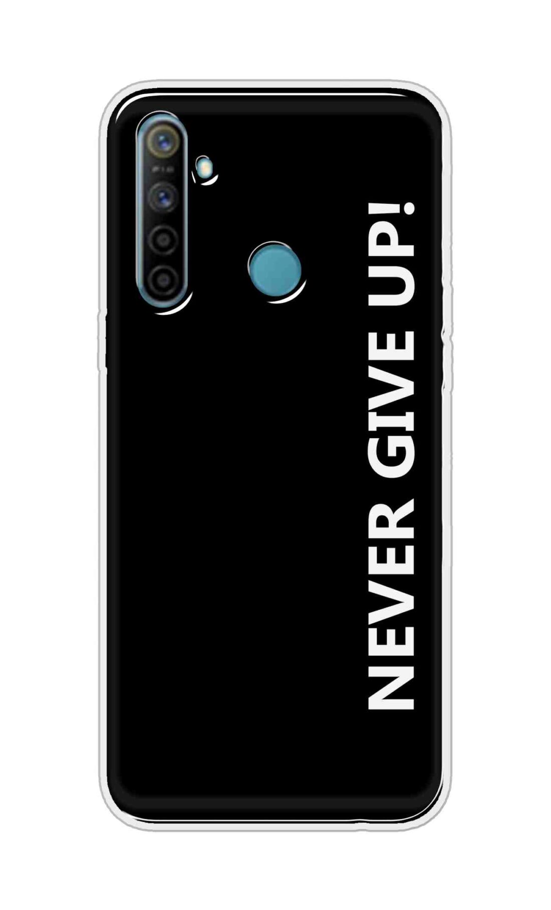 Coberta Back Cover For Realme 5i Back Cover Stylish Case - Never Give Up in Black Design D16656