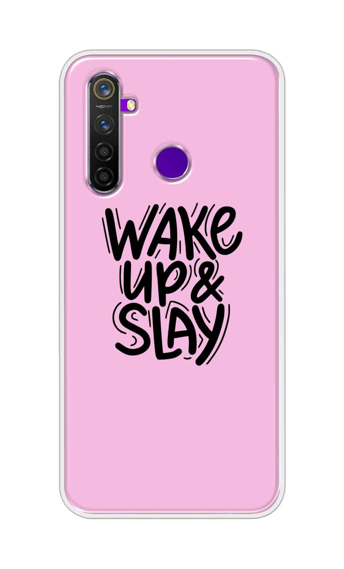 Coberta Back Cover For Realme 5 pro Back Cover Stylish Case - Wake Up and Slay in Pink Design D16505
