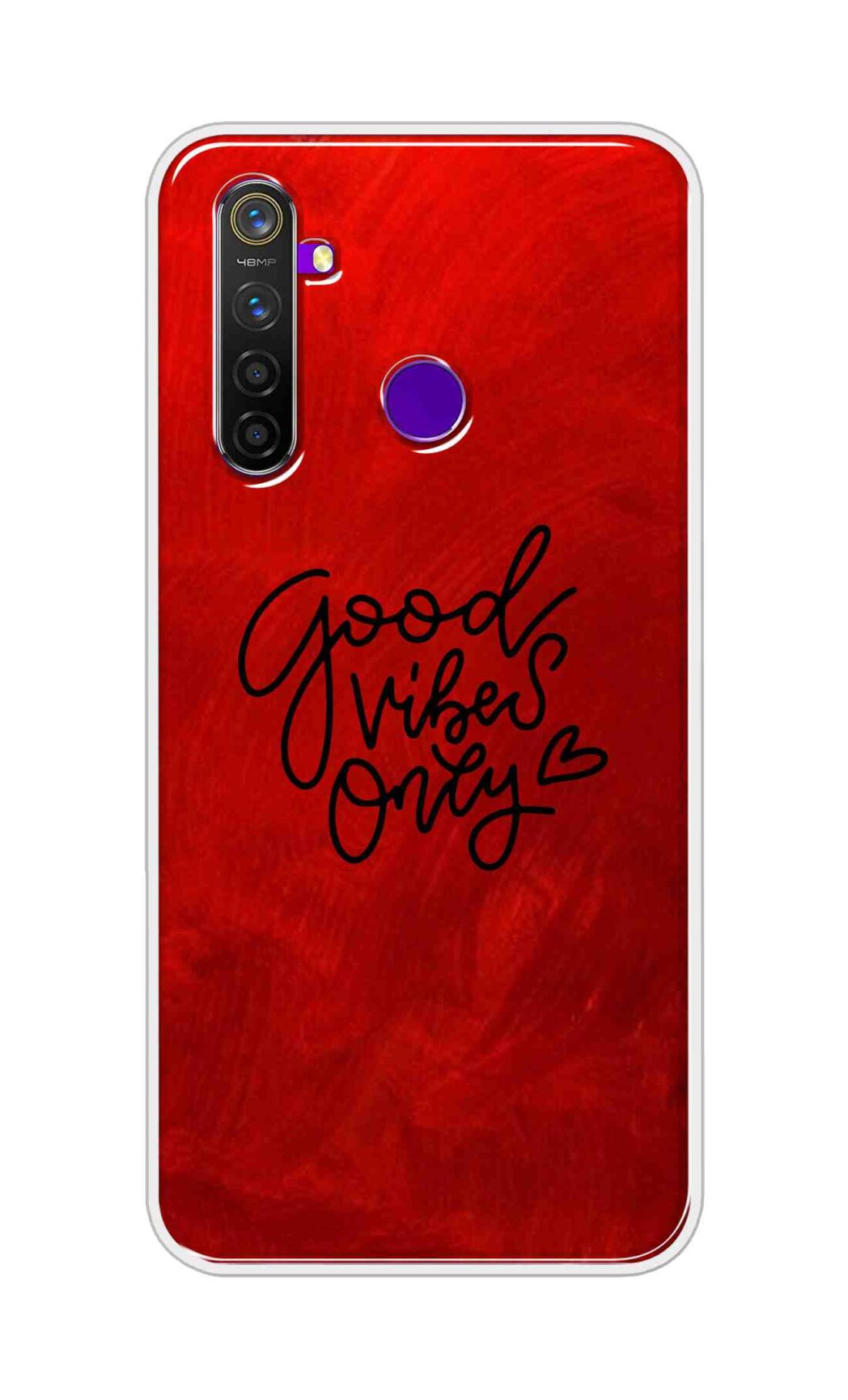 Coberta Back Cover For Realme 5 pro Back Cover Stylish Case - Good Vibes Only in Red Design D16507