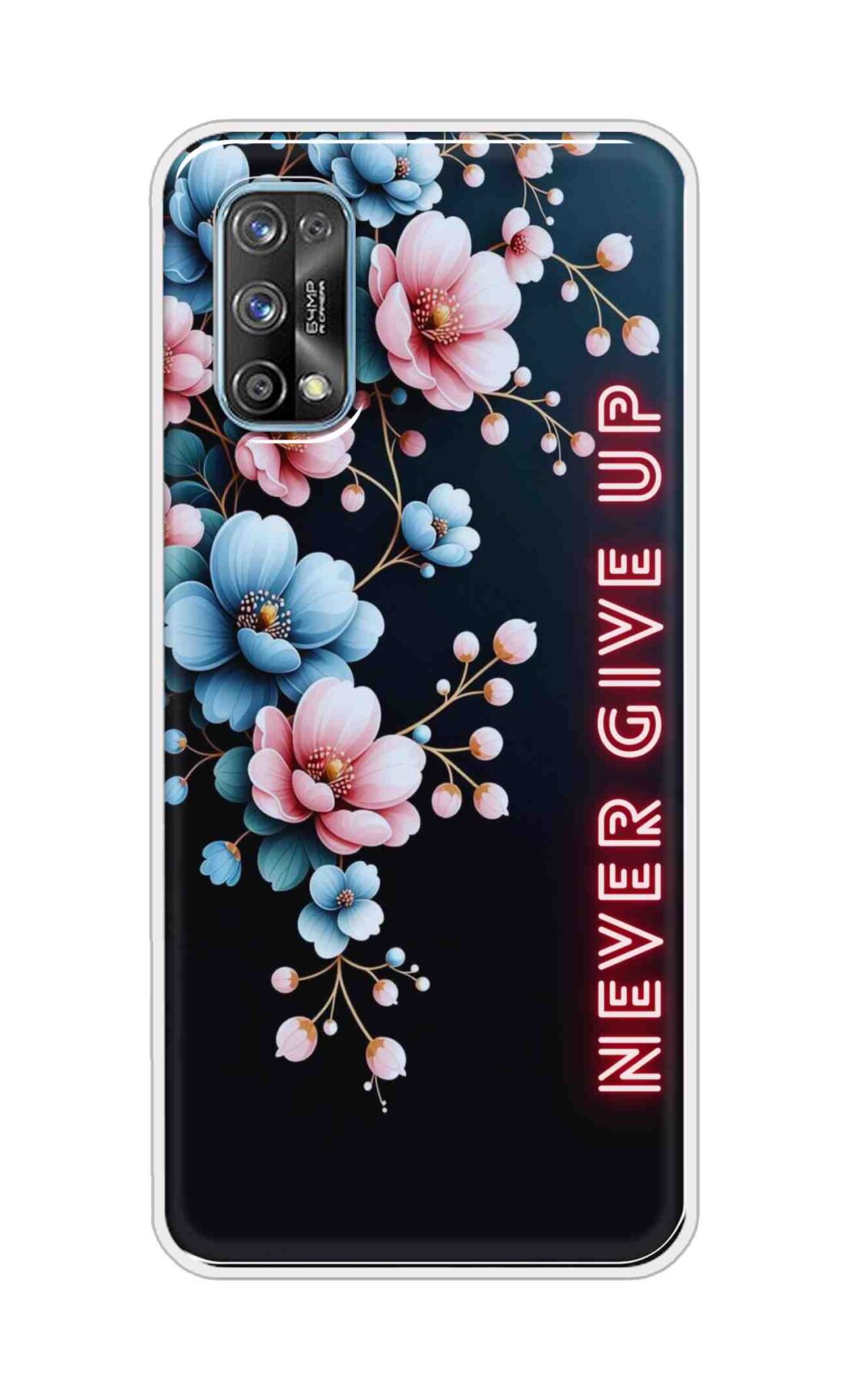 Coberta Back Cover For Realme 7 Pro Back Cover Stylish Case - Never Give Up with Flowers Design D16500