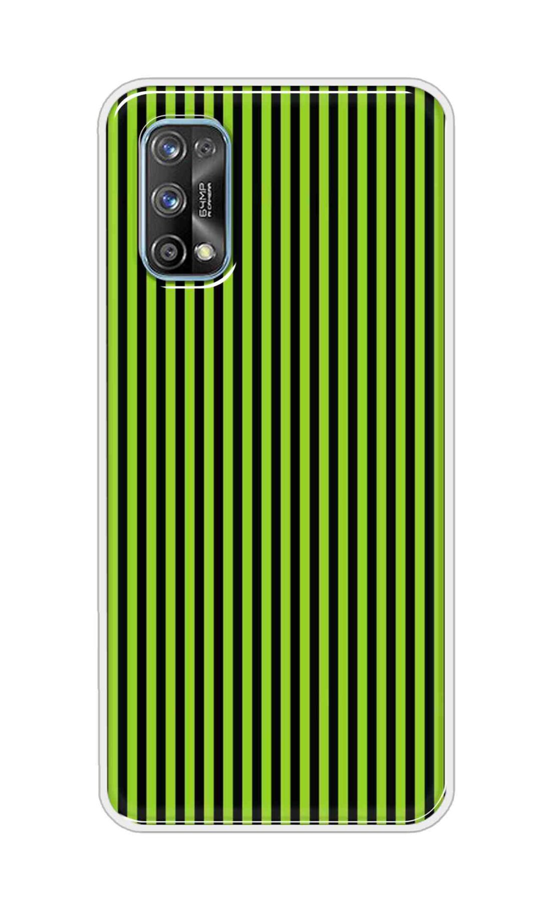 Coberta Back Cover For Realme 7 Pro Back Cover Stylish Case - Green and Black Liner Design D16511
