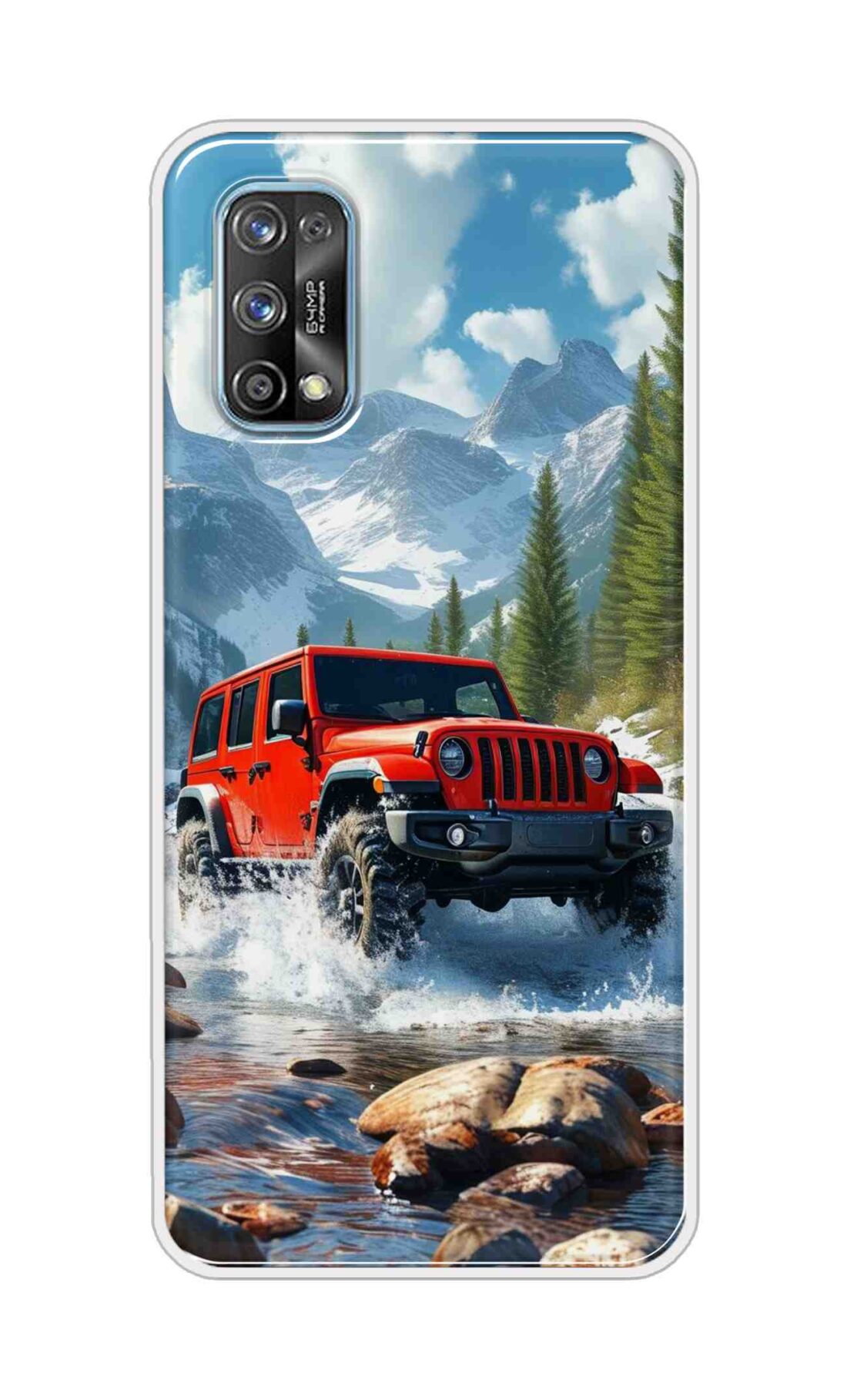 Coberta Back Cover For Realme 7 Pro Back Cover Stylish Case - Red Car in Nature Design D16513