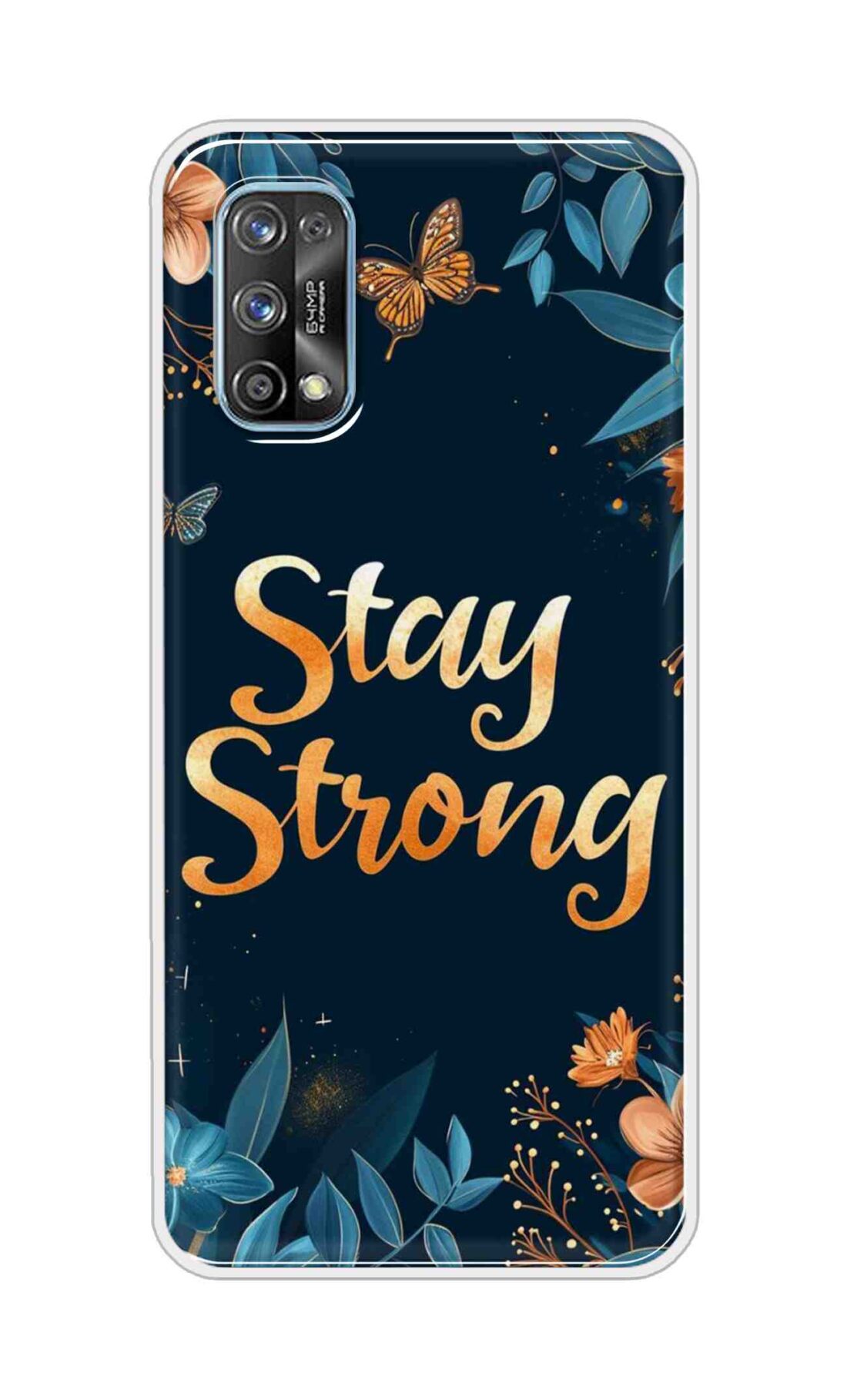 Coberta Back Cover For Realme 7 Pro Back Cover Stylish Case - Stay Strong with Flowers Design D16514