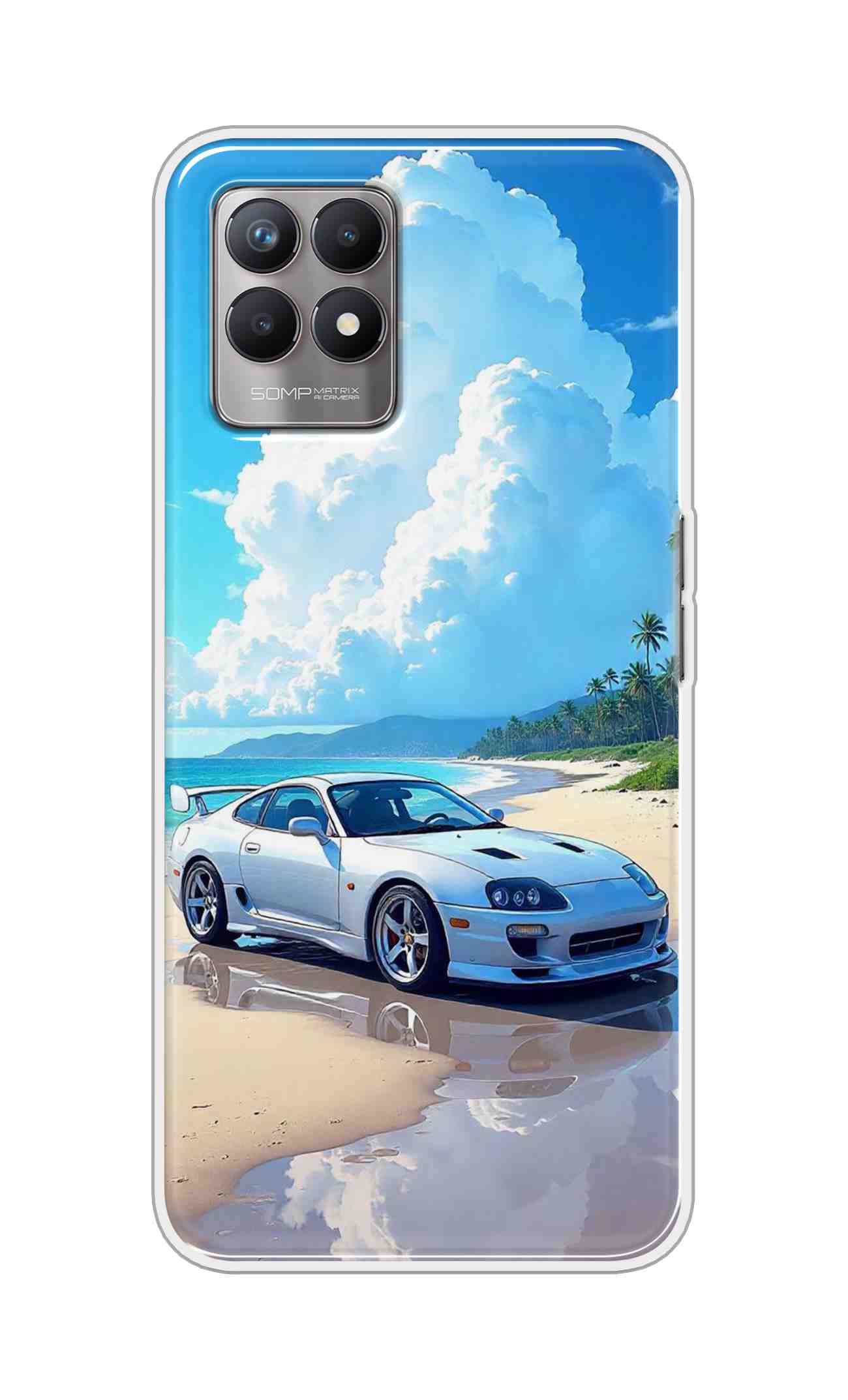 Coberta Back Cover For Realme 8i Back Cover Stylish Case - Car in Good Nature Design D16536