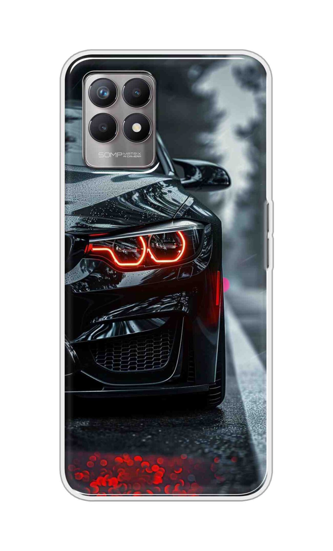 Coberta Back Cover For Realme 8i Back Cover Stylish Case - Black Car Design D16542